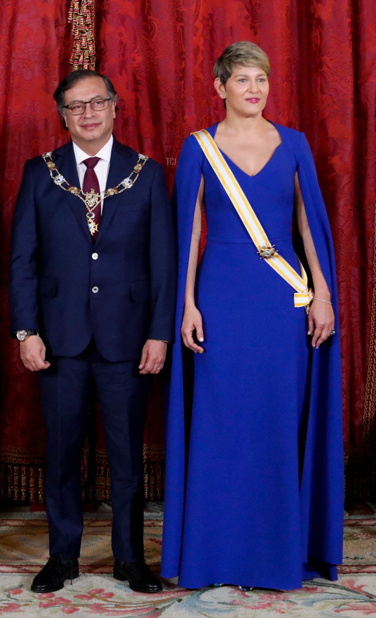 Il Presidente e la First Lady della Colombia partecipano a una cena di gala ospitata dal Re e dalla Regina di Spagna al Palazzo Reale di Madrid, 3 maggio 2023 (VIOLETA SANTOS MOURA/POOL/AFP tramite Getty Images)