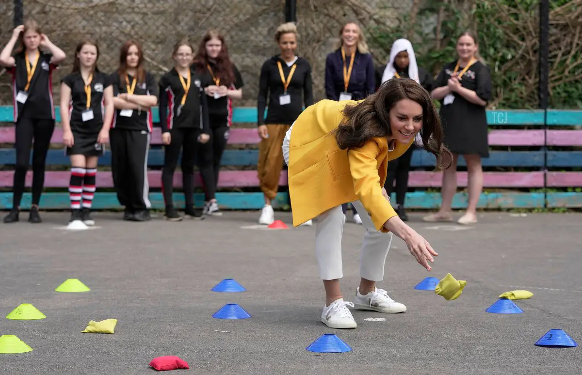 La Principessa del Galles visita la Dame Kelly Holmes Trust il 16 maggio 2023 a Bath, Inghilterra (Kin Cheung - WPA Pool/Getty Images)