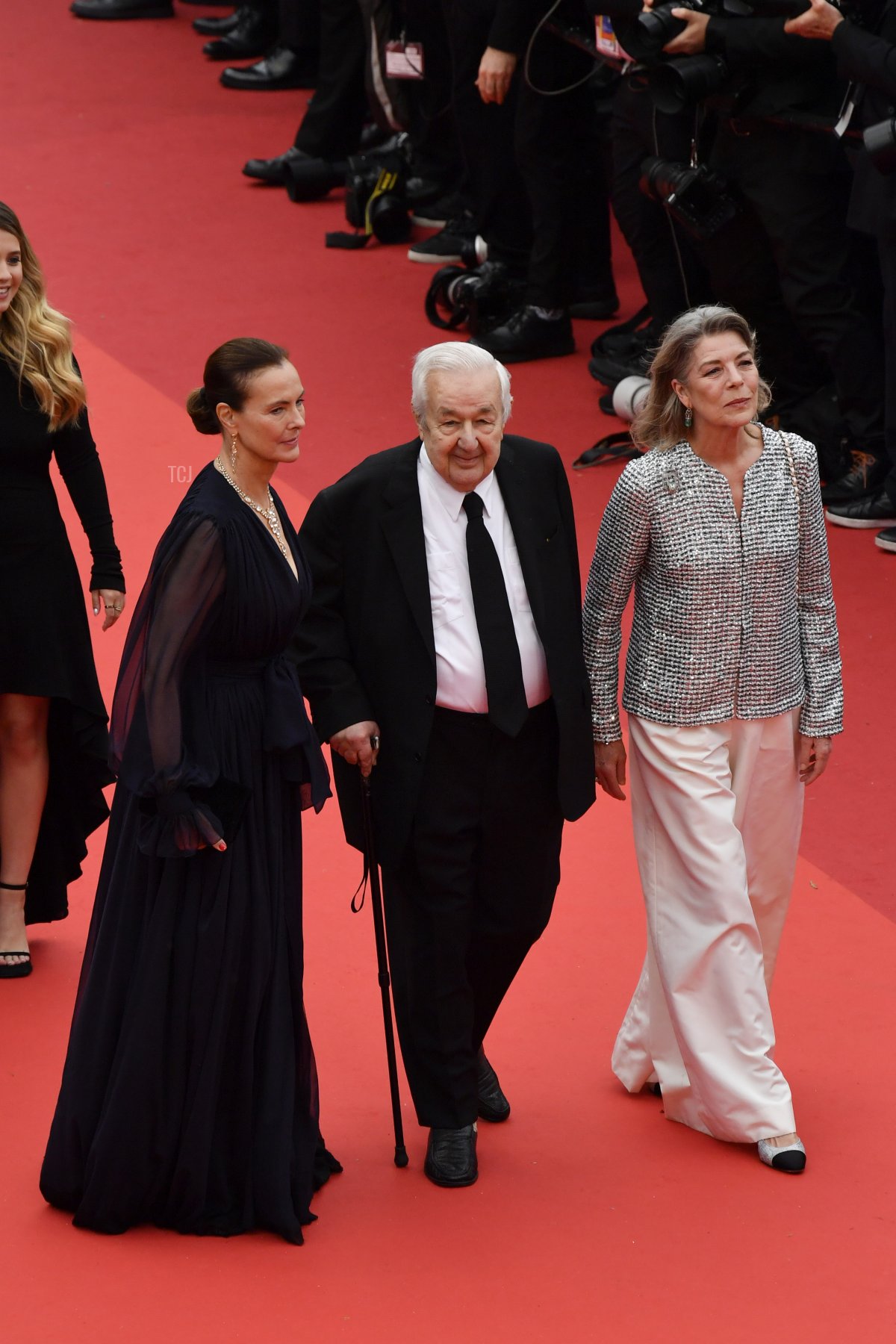 La principessa Carolina di Monaco, Paul Rassam e Carole Bouquet partecipano alla proiezione di 'Killers of the Flower Moon' al Festival di Cannes il 20 maggio 2023 (Kristy Sparow/Getty Images)