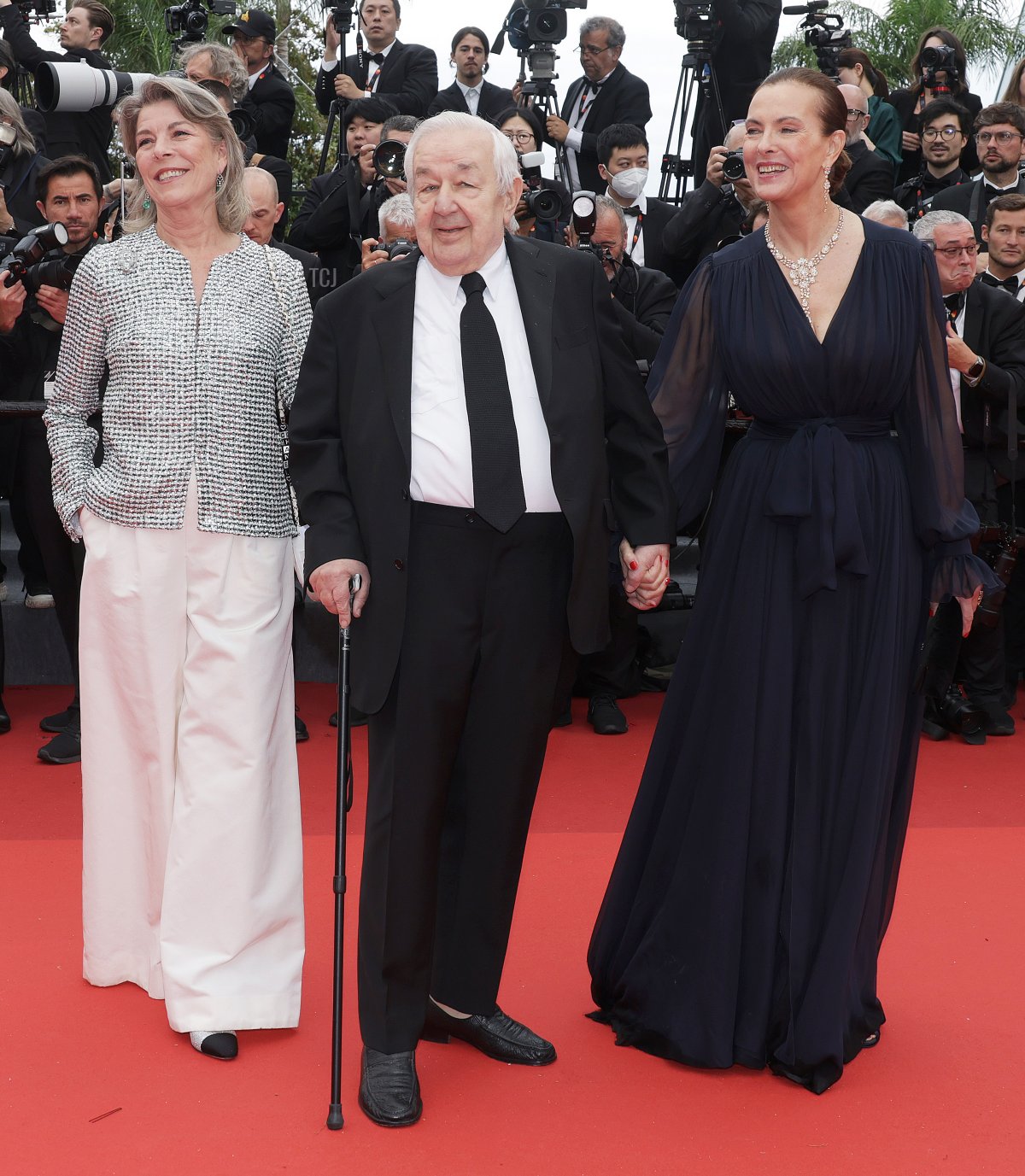 La principessa Carolina di Monaco, Paul Rassam e Carole Bouquet partecipano alla proiezione di 'Killers of the Flower Moon' al Festival di Cannes il 20 maggio 2023 (Pascal Le Segretain/Getty Images)