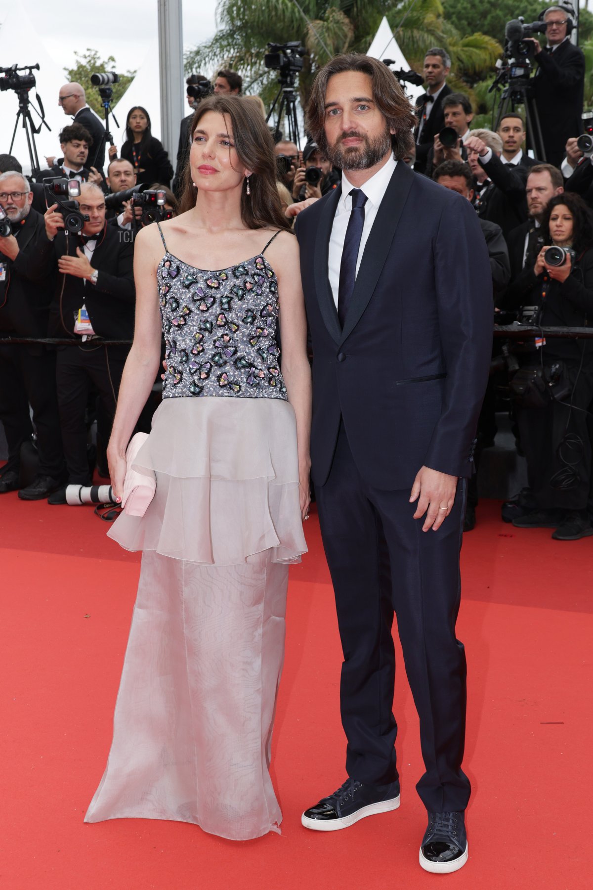 Charlotte Casiraghi e Dimitri Rassam partecipano alla proiezione di 'Killers of the Flower Moon' al Festival di Cannes il 20 maggio 2023 (Pascal Le Segretain/Getty Images)