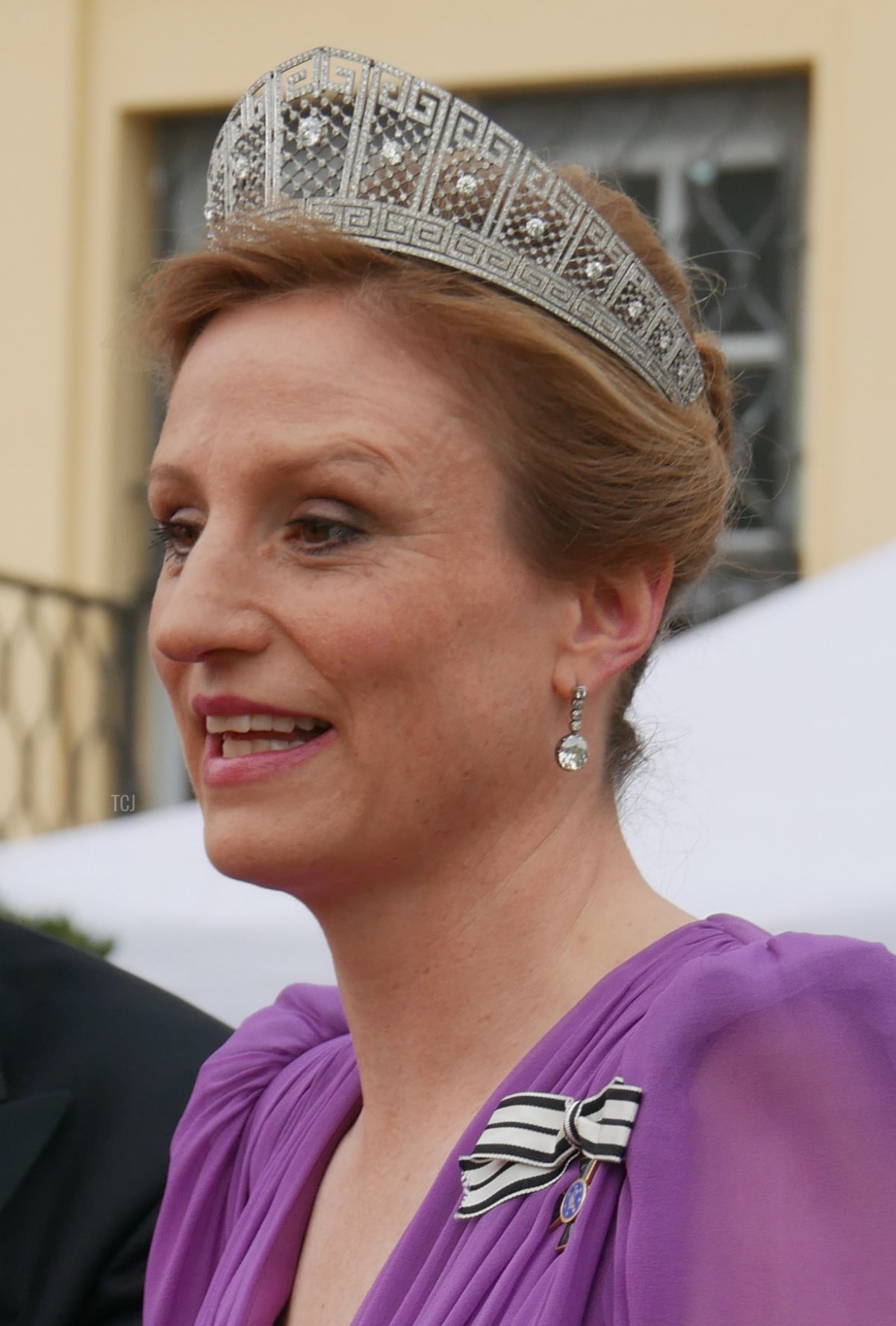 La Principessa Sophie di Prussia arriva per una gala nuziale che celebra il Principe Ludwig di Baviera e Sophie-Alexandra Evekink al Palazzo di Nymphenburg a Monaco, 20 maggio 2023 (Fotografia © Stefan. Non riprodurre.)