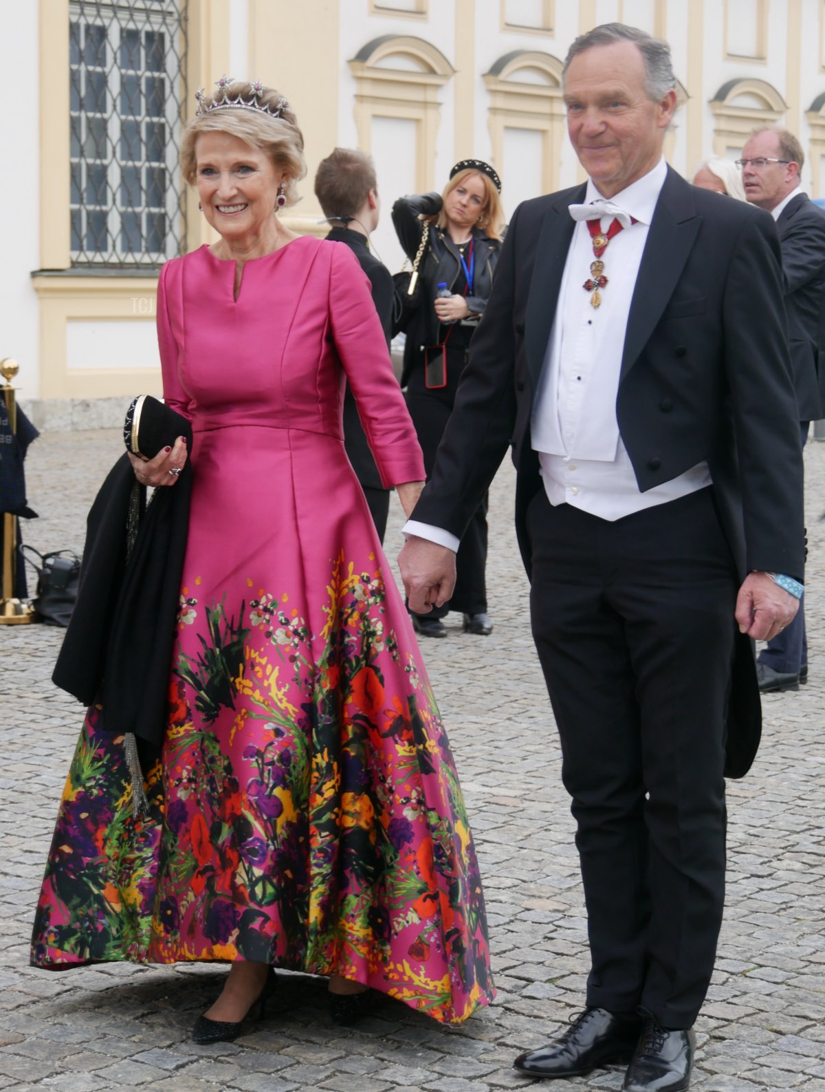 Il Principe e la Principessa di Ligne arrivano per un gala di matrimonio che celebra il Principe Ludwig di Baviera e Sophie-Alexandra Evekink a Palazzo Nymphenburg a Monaco, 20 Maggio 2023 (Fotografia © Stefan. Non riprodurre.)