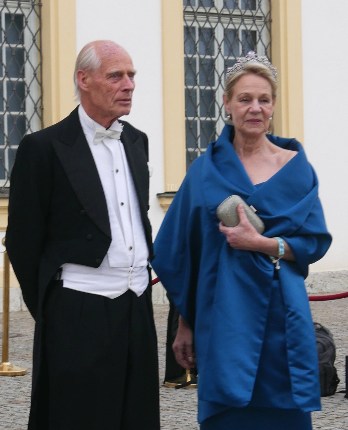 Il Principe Jost-Christian e la Principessa Sylvianne di Stolberg-Stolberg arrivano per un gala di matrimonio che celebra il Principe Ludwig di Baviera e Sophie-Alexandra Evekink a Palazzo Nymphenburg a Monaco, 20 Maggio 2023 (Fotografia © Stefan. Non riprodurre.)