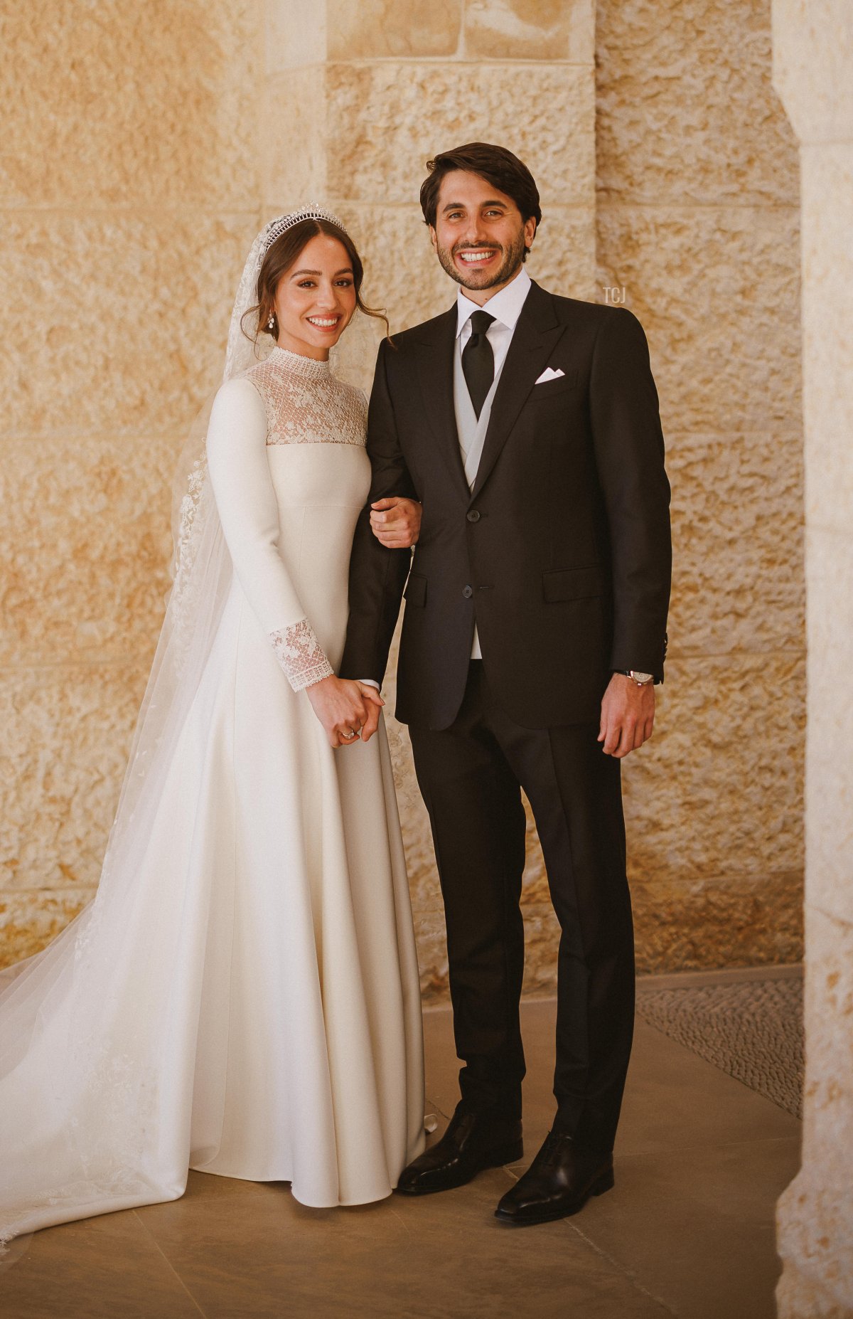 La Principessa Iman di Giordania sposa Jameel Alexander Thermiotis ad Amman il 12 marzo 2023 (Handout/Corte Reale Giordana/Getty Images)