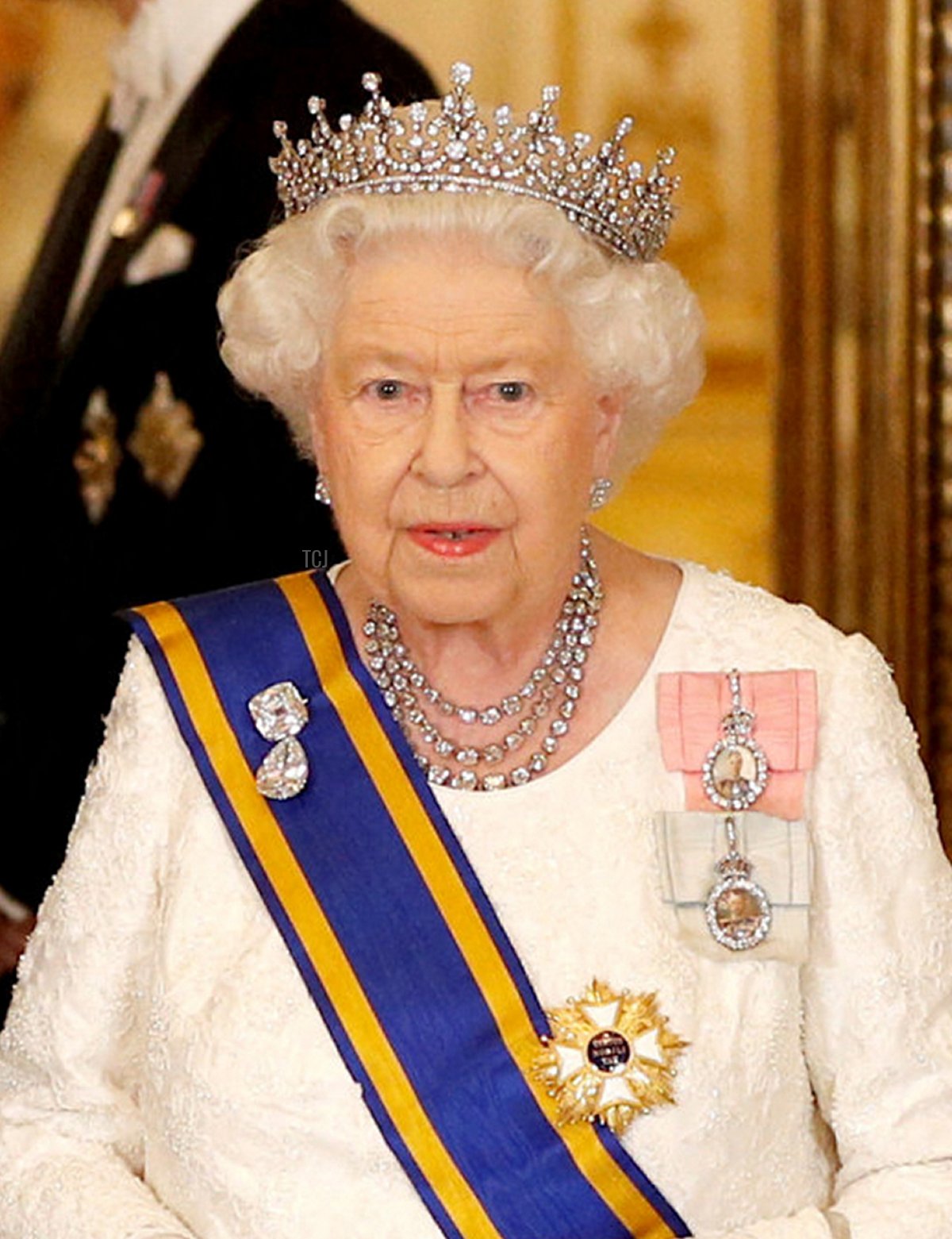 La Regina Elisabetta II del Regno Unito ospita un banchetto di stato per il Re Willem-Alexander e la Regina Maxima dei Paesi Bassi a Buckingham Palace, 23 ottobre 2018 (PETER NICHOLLS/POOL/AFP via Getty Images)