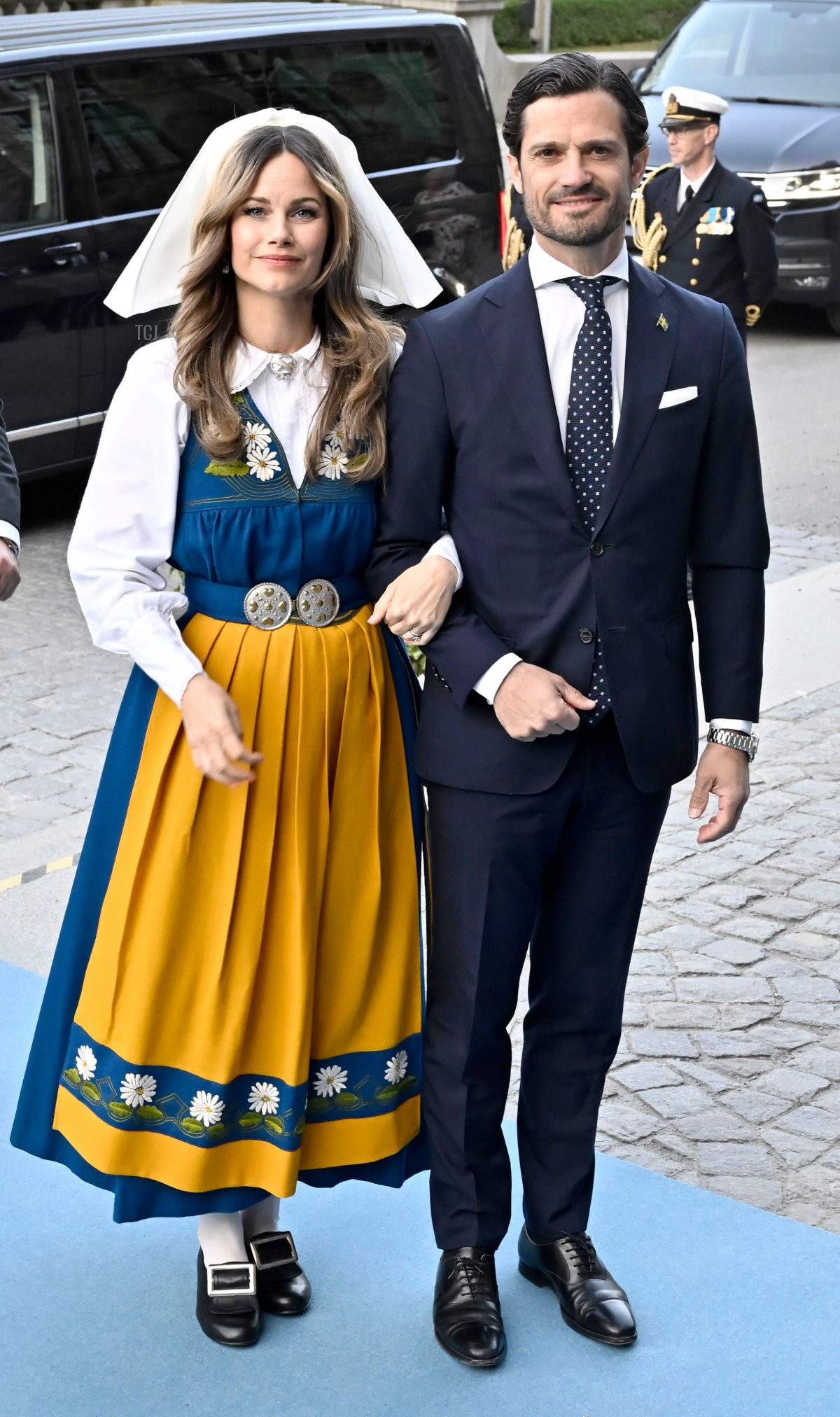 La Principessa Sofia e il Principe Carl Philip di Svezia arrivano alla ricezione del Giorno Nazionale al Museo Nordico di Stoccolma, 6 Giugno 2023 (Jonas Ekströmer/TT News Agency/Alamy)