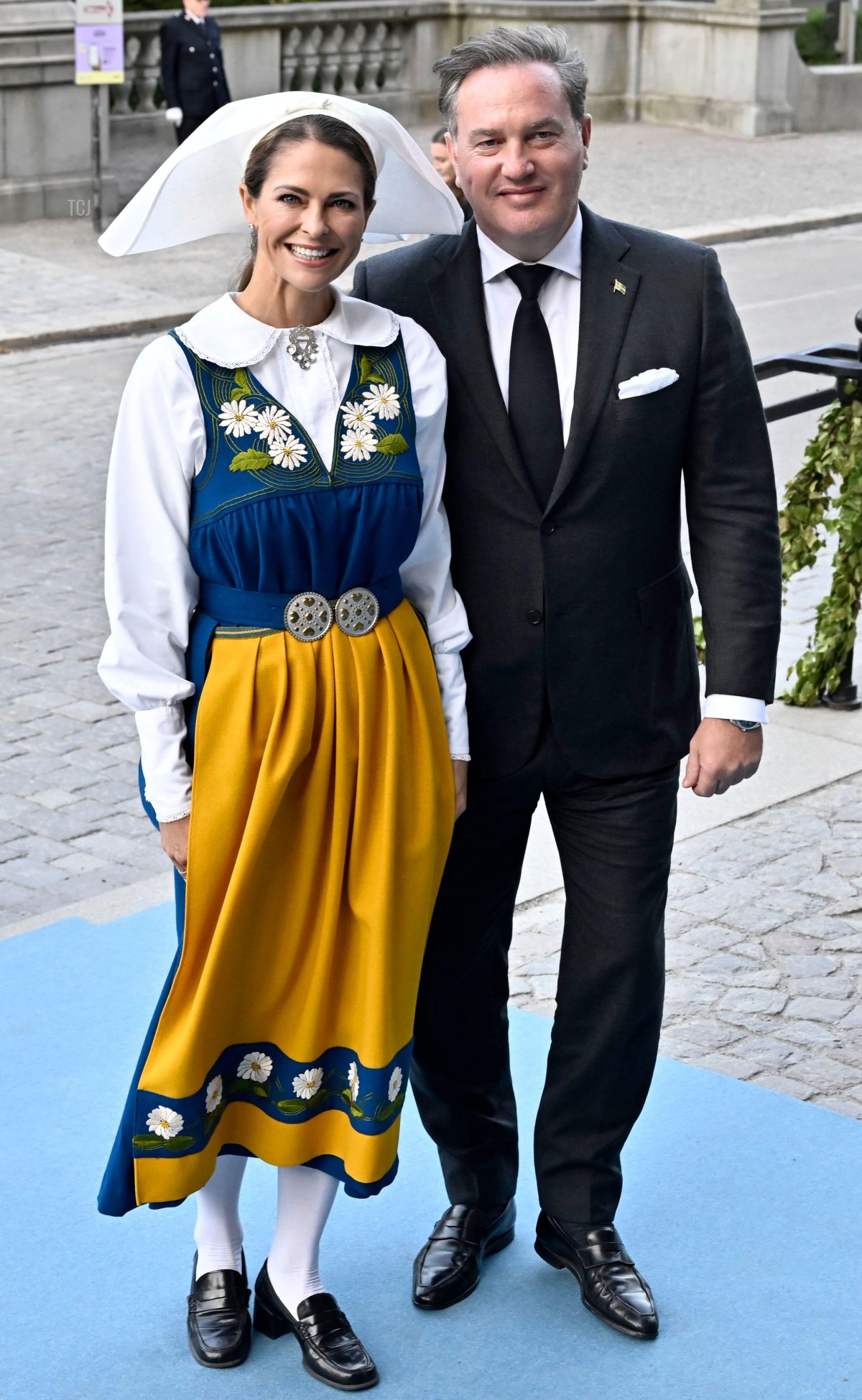 La Principessa Madeleine di Svezia e Chris O'Neill arrivano alla ricezione del Giorno Nazionale al Museo Nordico di Stoccolma, 6 Giugno 2023 (Jonas Ekströmer/TT News Agency/Alamy)