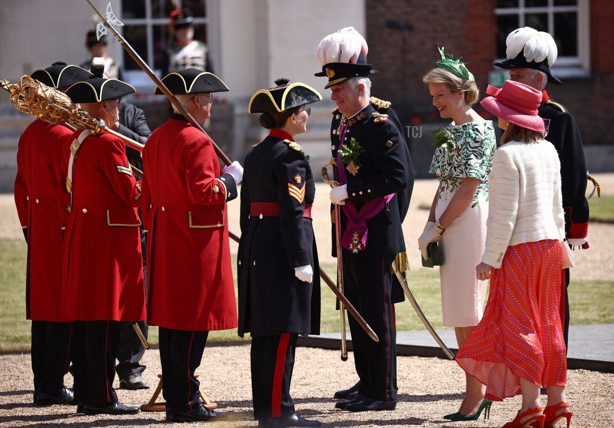 Il Re e la Regina dei Belgians partecipano alla Parata annuale del Fondatore presso il Royal Hospital Chelsea a Londra l'8 giugno 2023 (HENRY NICHOLLS/AFP via Getty Images)