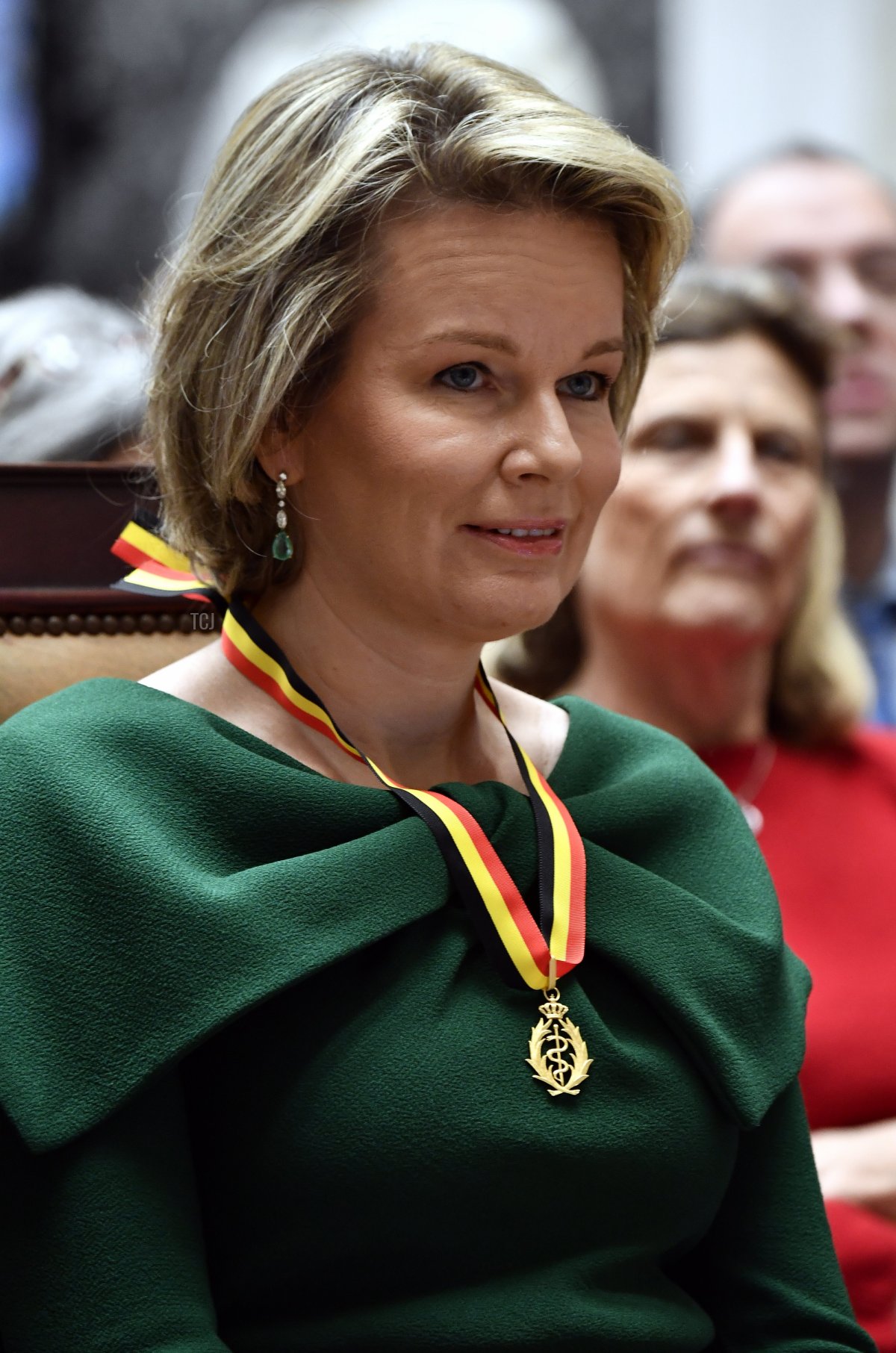 La Regina dei Belgians è fotografata mentre viene nominata membro onorario dell'Accademia Reale Belga di Medicina a Bruxelles il 12 febbraio 2019 (ERIC LALMAND/AFP via Getty Images)