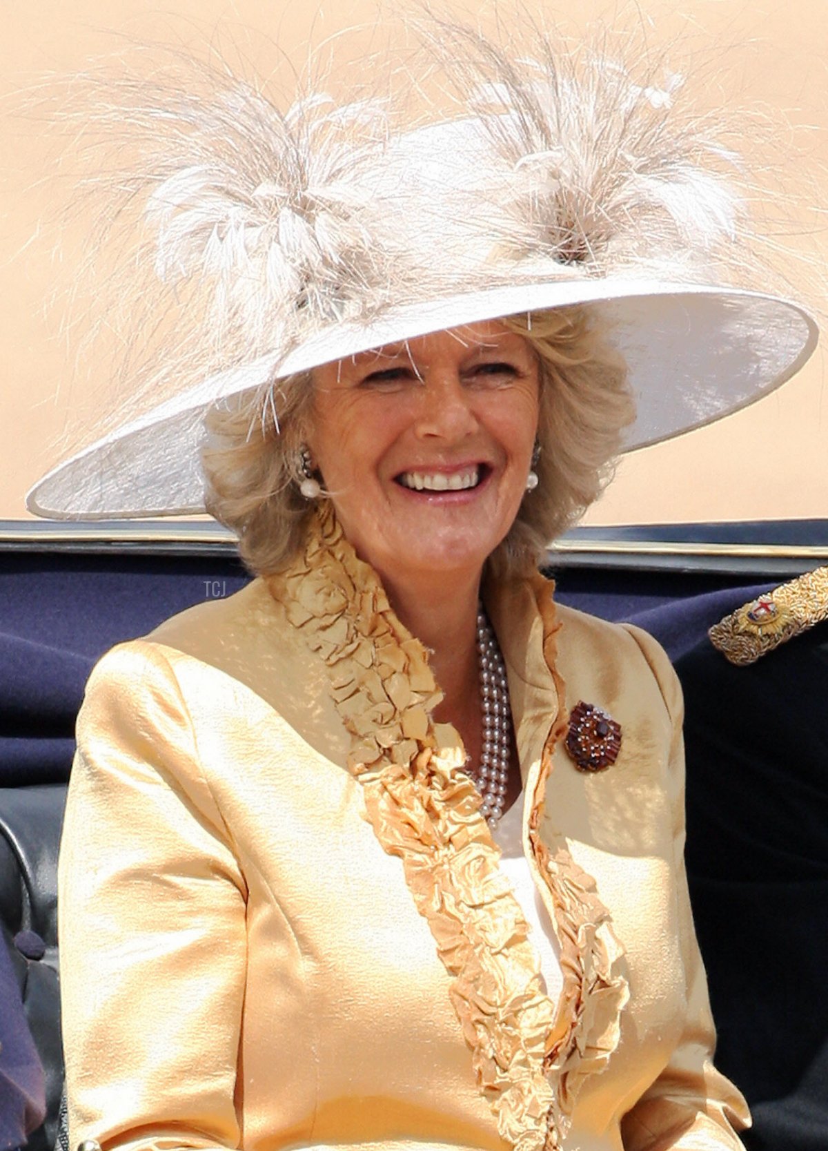 La Duchessa di Cornovaglia arriva alla parata del compleanno della Regina, Trooping the Colour, a Horse Guards Parade a Londra, 16 giugno 2007 (ADRIAN DENNIS/AFP via Getty Images)