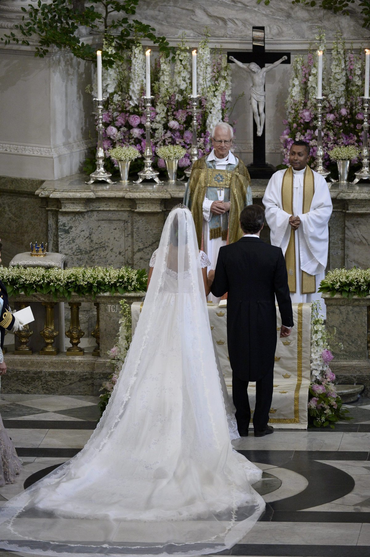 Principessa Madeleine di Svezia e Christopher O'Neill si sposano nella cappella al Palazzo Reale di Stoccolma l'8 giugno 2013 (ANDERS WIKLUND/AFP via Getty Images)