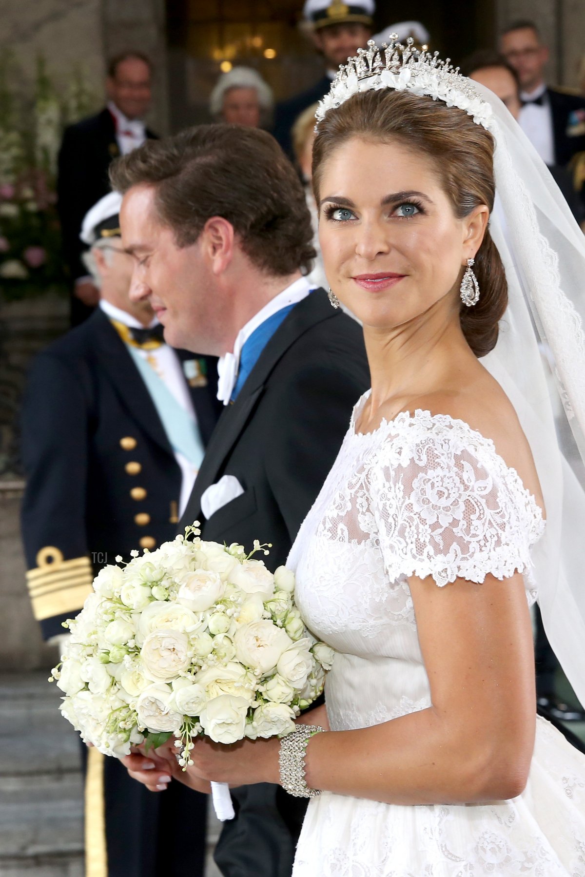 Principessa Madeleine di Svezia e Christopher O'Neill partono dopo il loro matrimonio al Palazzo Reale l'8 giugno 2013 a Stoccolma, Svezia (Chris Jackson/Getty Images)