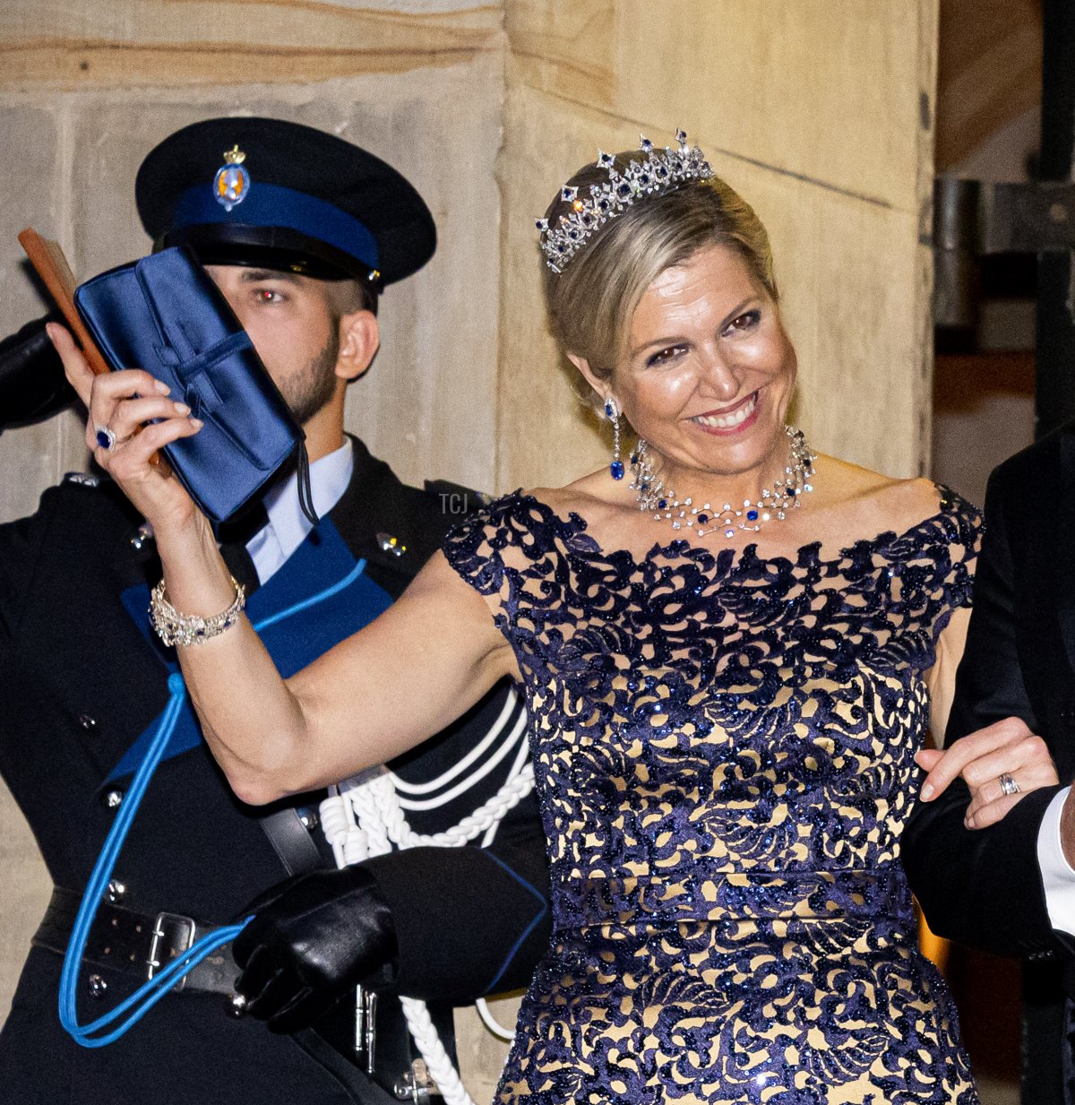 La Regina Máxima dei Paesi Bassi partecipa a una cena di gala per il Corpo Diplomatico al Palazzo Reale il 14 giugno 2023 ad Amsterdam (Patrick van Katwijk/Getty Images)