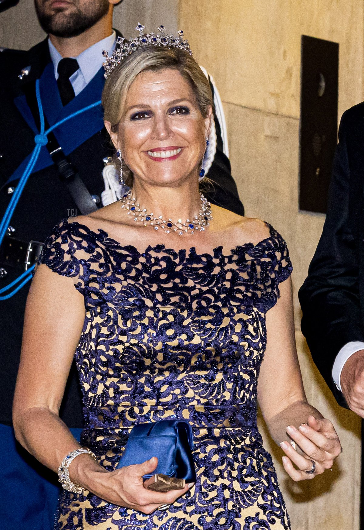 La Regina Máxima dei Paesi Bassi partecipa a una cena di gala per il Corpo Diplomatico al Palazzo Reale il 14 giugno 2023 ad Amsterdam (Patrick van Katwijk/Getty Images)