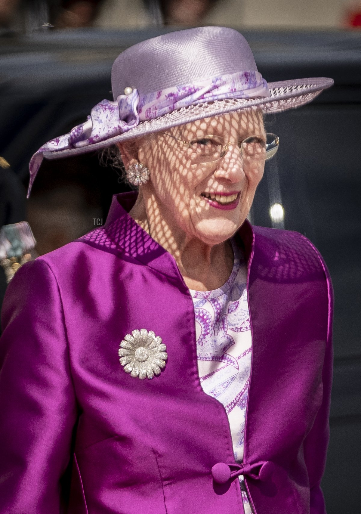 Queen Margrethe II of Denmark waits to receive the King and Queen of Norway at Toldboden in Copenhagen, Denmark, on June 15, 2023 (MADS CLAUS RASMUSSEN/Ritzau Scanpix/AFP via Getty Images)