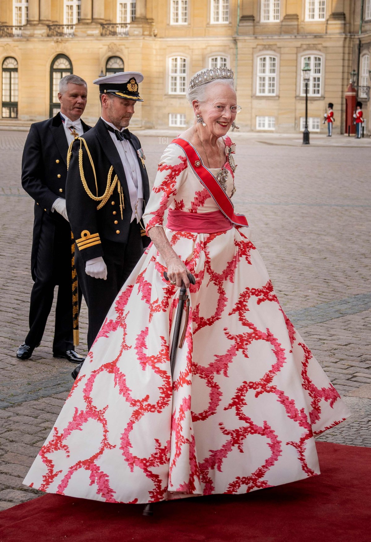 Queen Margrethe II of Denmark arrives ahead of a gala dinner at Amalienborg Palace in Copenhagen on June 15, 2023 (MADS CLAUS RASMUSSEN/Ritzau Scanpix/AFP via Getty Images)