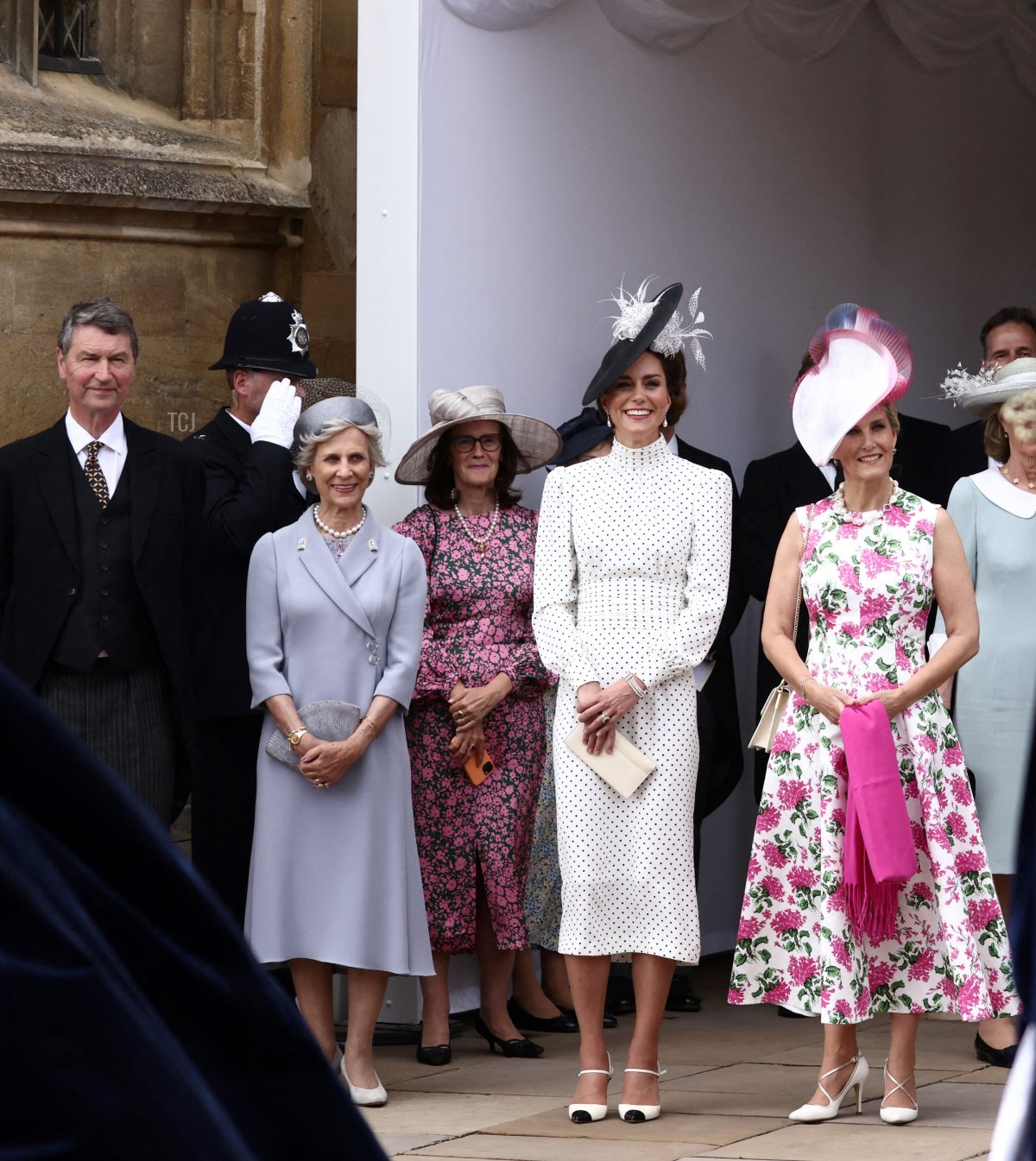 Sir Timothy Laurence, la Duchessa di Gloucester, la Principessa di Galles e la Duchessa di Edimburgo partecipano al servizio dell'Ordine della Giarrettiera alla Cappella di San Giorgio, Windsor il 19 giugno 2023 (Henry Nicholls - WPA Pool/Getty Images)