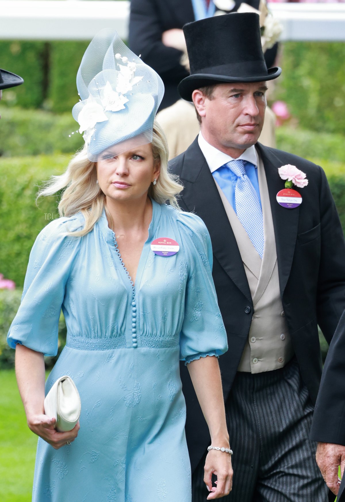 Lindsay Steven e Peter Phillips partecipano al primo giorno del Royal Ascot all'ippodromo di Ascot il 20 giugno 2023 ad Ascot, Inghilterra (Chris Jackson/Getty Images)