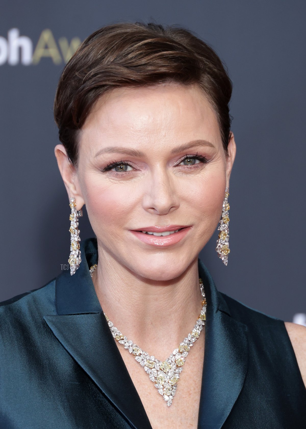 La Principessa Charlene di Monaco partecipa alla cerimonia di premiazione dei Golden Nymph Awards durante il 62° Festival della Televisione di Monte-Carlo a Monaco il 20 giugno 2023 (Pascal Le Segretain/Getty Images)