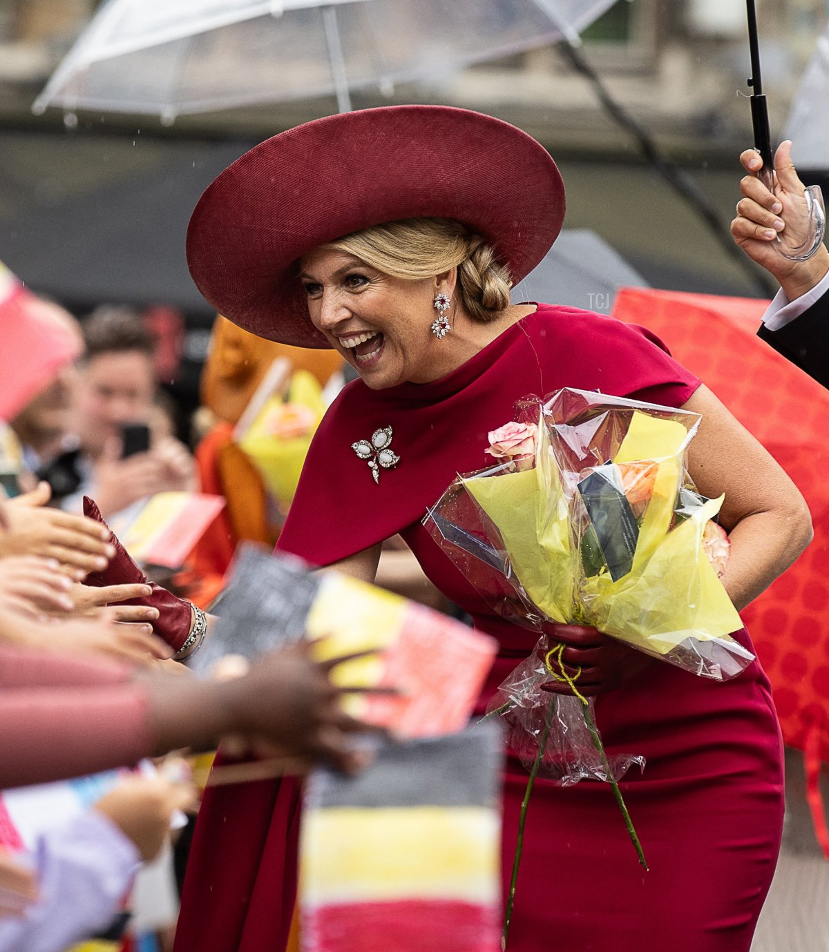 La Regina dei Paesi Bassi è fotografata durante una visita al Municipio di Anversa nel terzo e ultimo giorno della visita ufficiale del coppia reale olandese in Belgio, 22 giugno 2023 (JAMES ARTHUR GEKIERE/Belga/AFP via Getty Images)