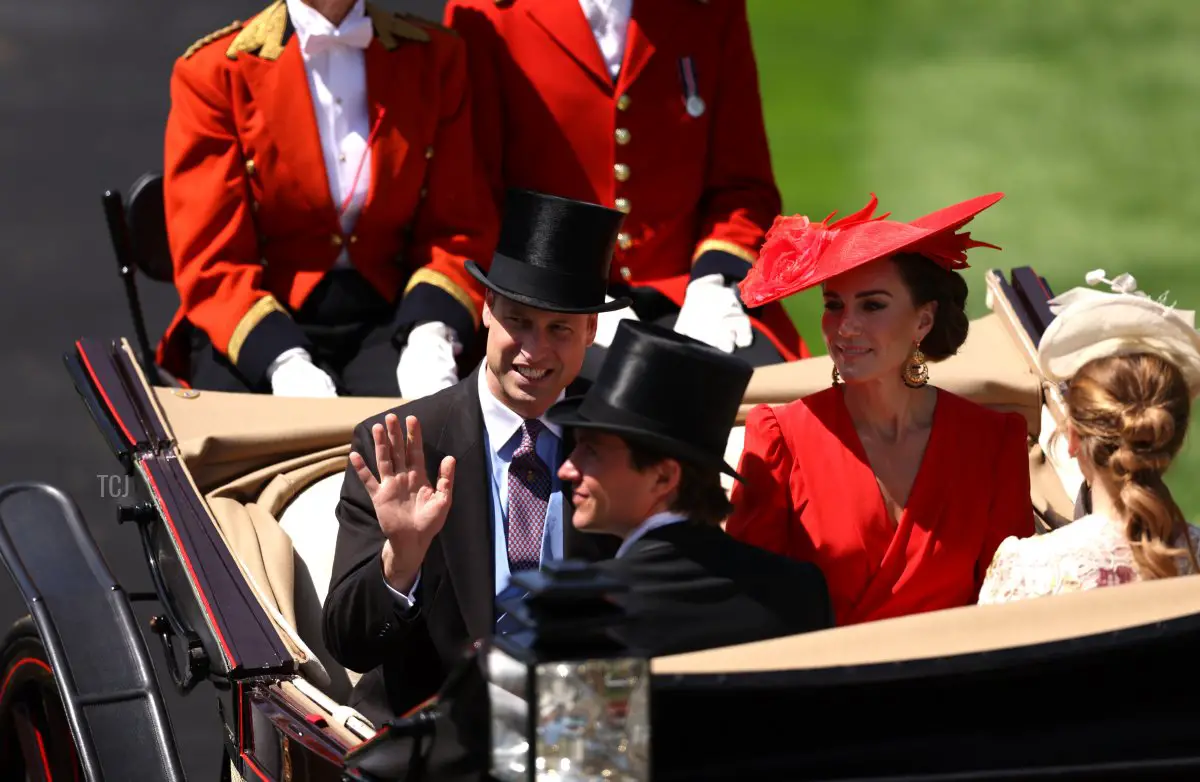 Il Principe e la Principessa di Galles, con la Principessa Beatrice e Edoardo Mapelli Mozzi, partecipano al quarto giorno di Royal Ascot il 23 giugno 2023 (Alex Pantling/Getty Images)