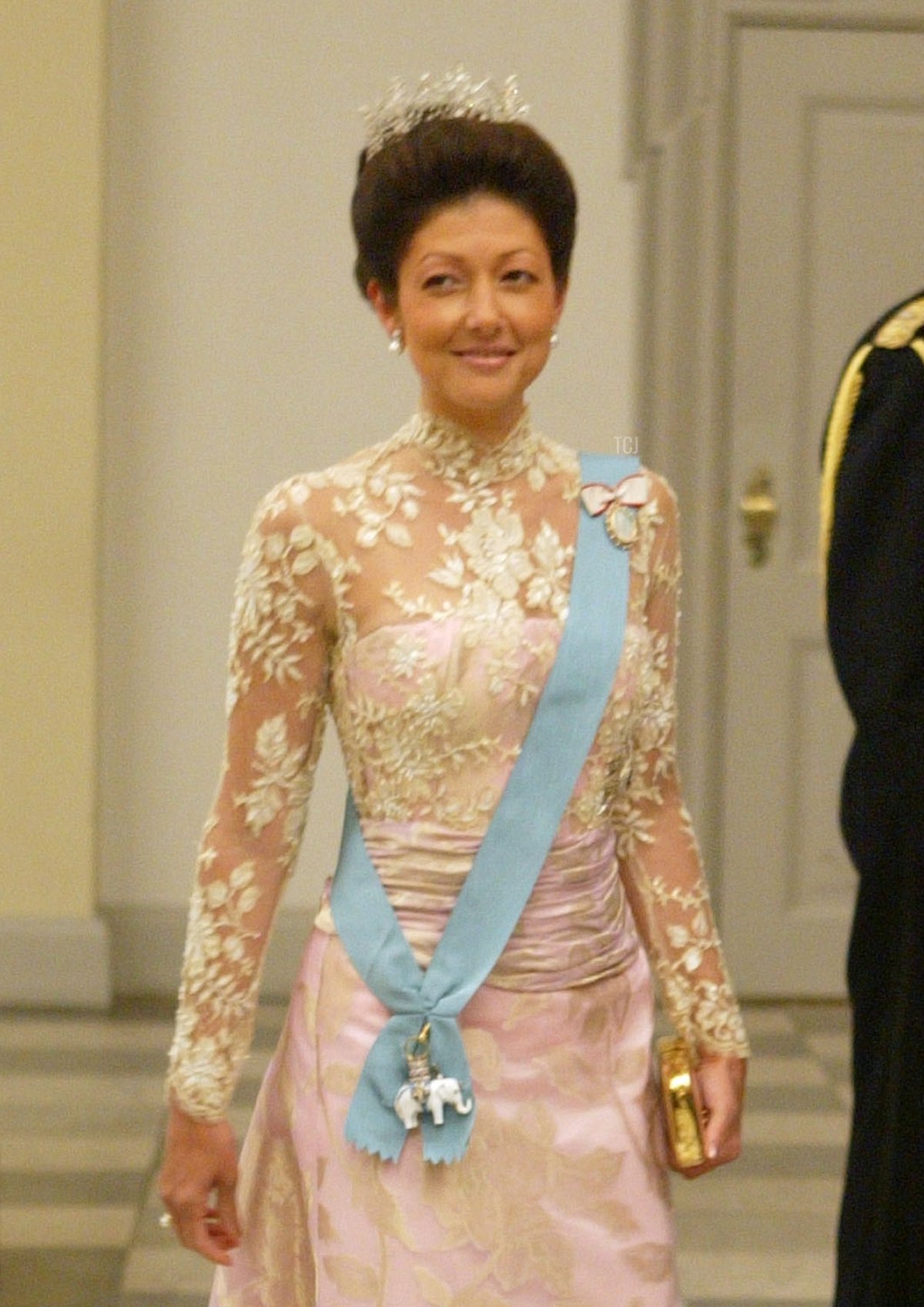 Principessa Alexandra di Danimarca partecipa a una cena celebrativa presso il Palazzo di Christiansborg il 11 maggio 2004, in onore del prossimo matrimonio del Principe Ereditario Frederik e della signorina Mary Elizabeth Donaldson (Sean Gallup/Getty Images)