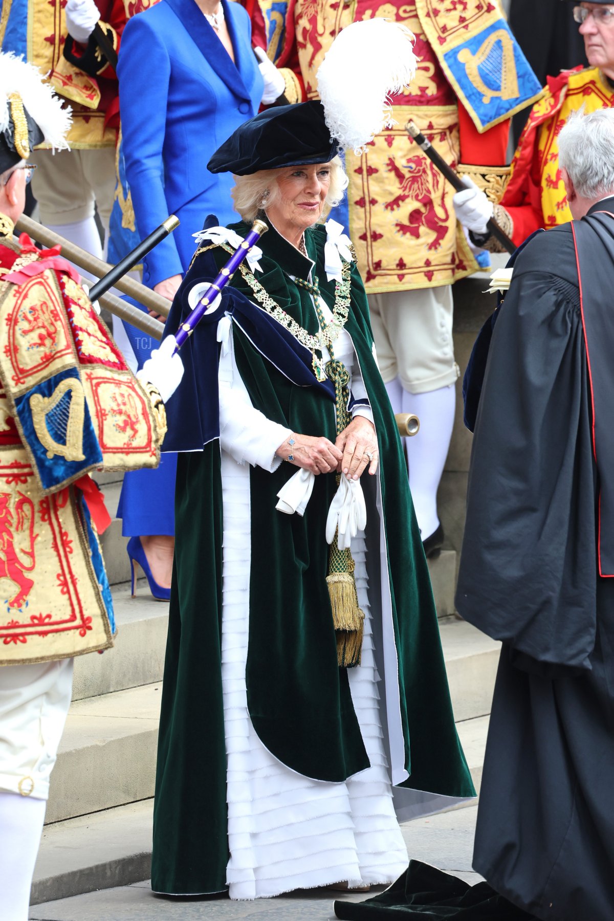 La Regina Camilla partecipa a un servizio di ringraziamento e dedicazione presso la Cattedrale di St Giles a Edimburgo il 5 luglio 2023 (Chris Jackson - WPA Pool/Getty Images)