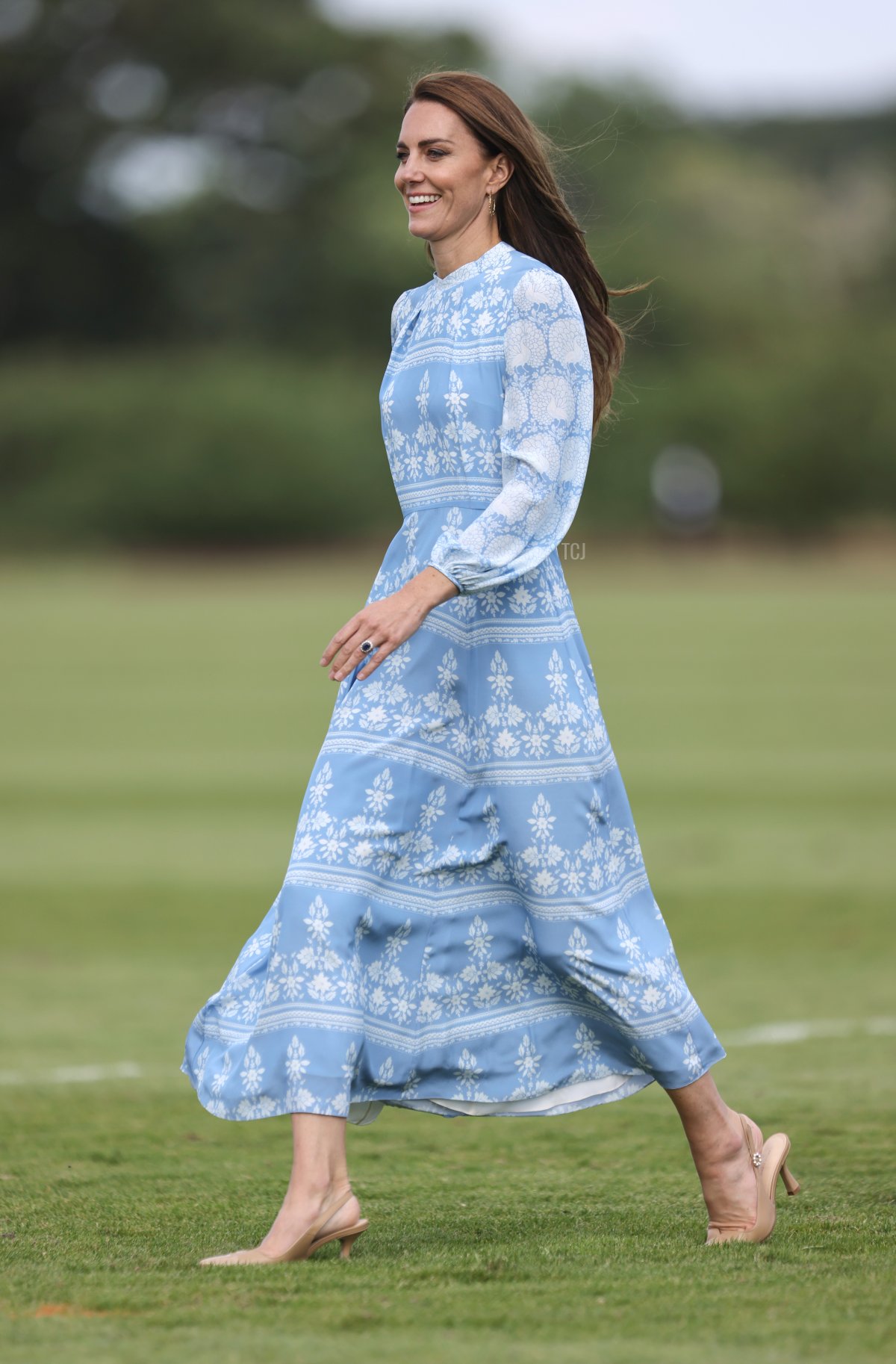 La Principessa del Galles partecipa alla Out-Sourcing Inc. Royal Charity Polo Cup 2023 al Guards Polo Club il 6 luglio 2023 a Egham, Inghilterra (Charlie Crowhurst/Getty Images)