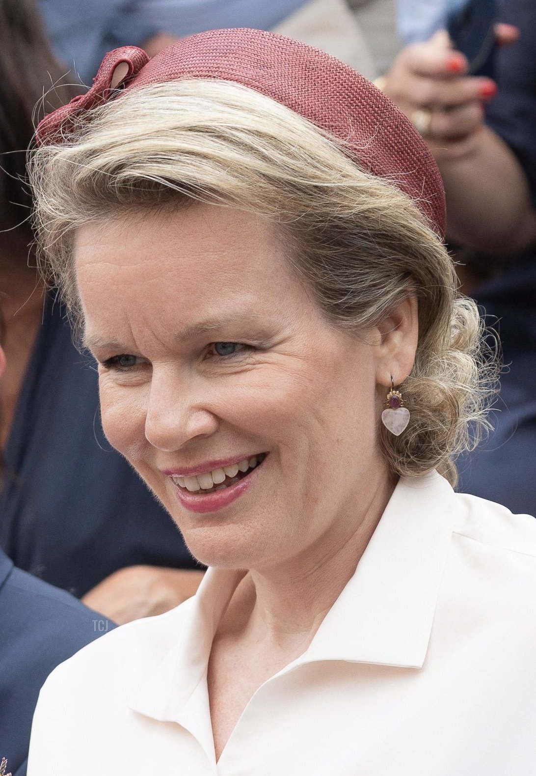 Queen Mathilde of the Belgians attends Kroningsfeesten, a traditional religious procession in Tongeren, on July 7, 2023 (BRUNO FAHY/Belga/AFP via Getty Images)