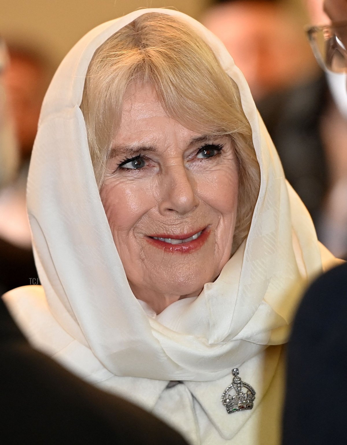 La Regina Camilla visita la moschea di Brick Lane a Londra est il 8 febbraio 2023 (EDDIE MULHOLLAND/POOL/AFP via Getty Images)