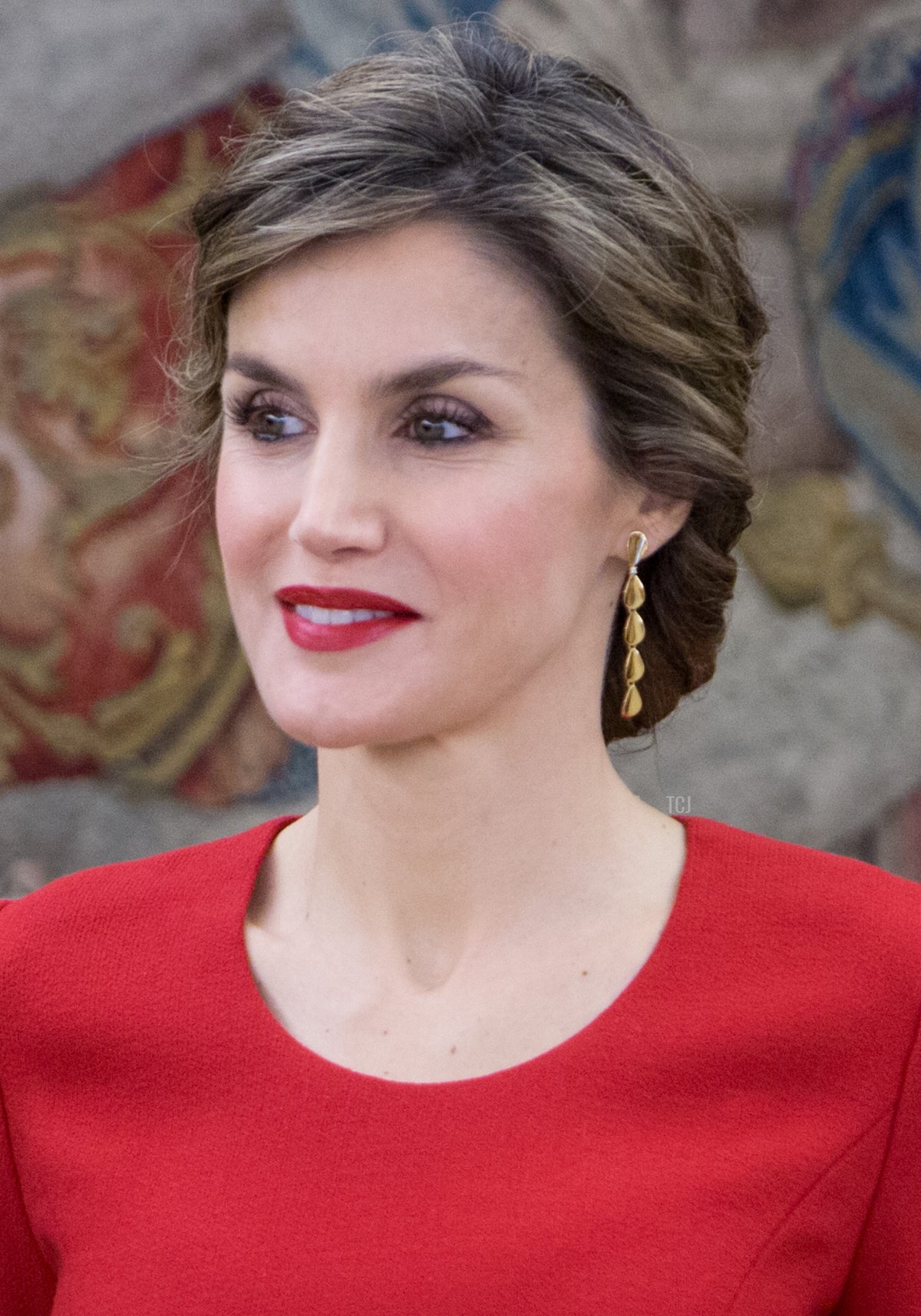 La Regina Letizia di Spagna incontra il pattinatore artistico spagnolo Javier Fernandez al Palazzo di Zarzuela il 22 aprile 2016 a Madrid, Spagna (Pablo Cuadra/Getty Images)