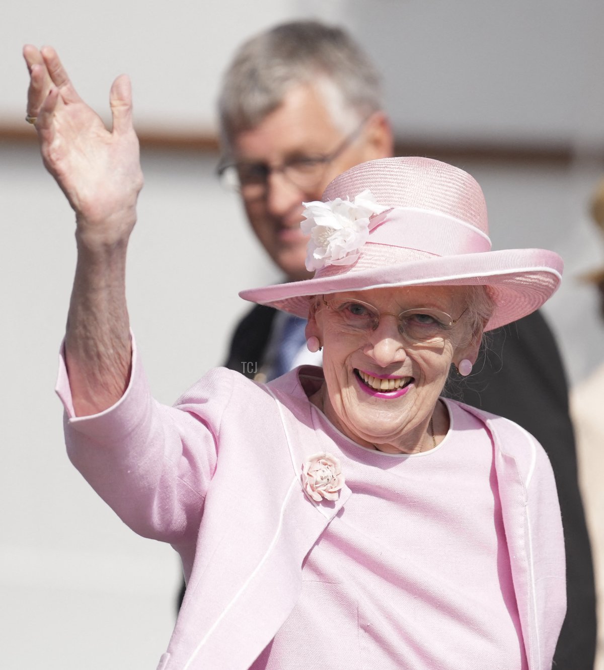 La regina Margherita II di Danimarca arriva a Graasten Torv il 18 luglio 2023 (CLAUS FISKER/Ritzau Scanpix/AFP via Getty Images)