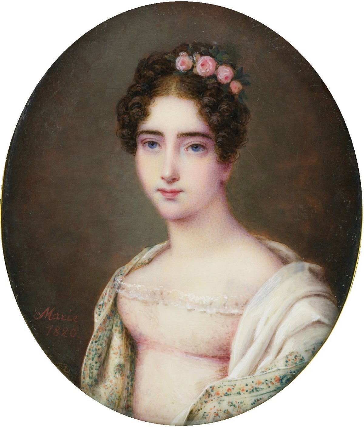 Miniatura della Principessa Augusta, Duchessa di Cambridge dipinta da sua sorella, Granduchessa Maria di Meclemburgo-Strelitz, 1820 (Royal Collection Trust)