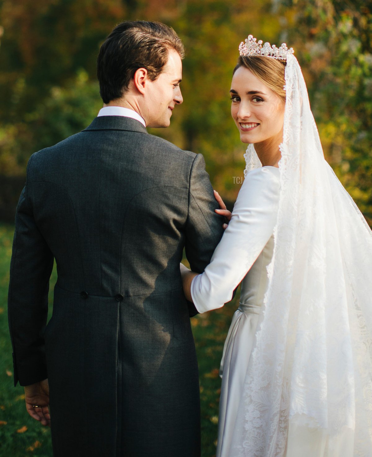 Duchess Sophie of Württemberg and Count Maximilian d'Andigne are pictured on their wedding day, October 20, 2018 (DPA Picture Alliance/Alamy)