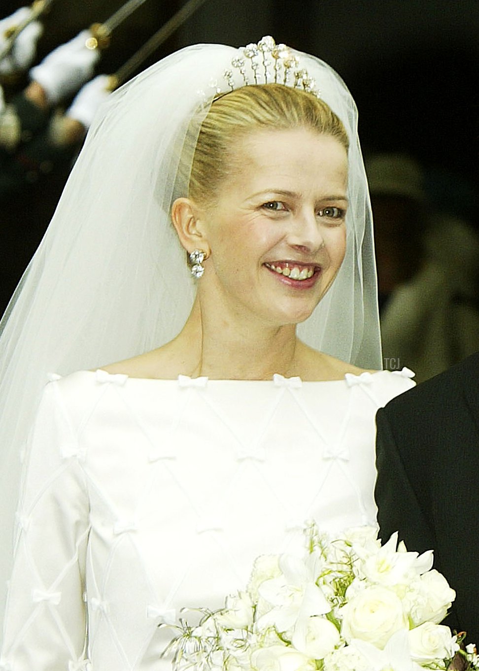 La Principessa Mabel è ritratta nel giorno del suo matrimonio con il Principe Friso a Delft, 24 Aprile 2004 (Pascal Le Segretain/Getty Images)