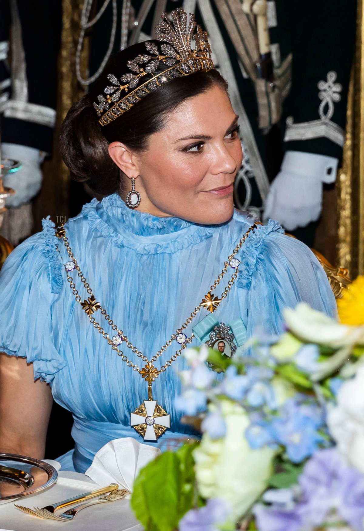 La Principessa Ereditiera Victoria di Svezia partecipa a un banchetto di stato a Stoccolma in onore del Presidente della Finlandia il 17 maggio 2022 (Robert Eklund/Stella Pictures/Abaca Press/Alamy)