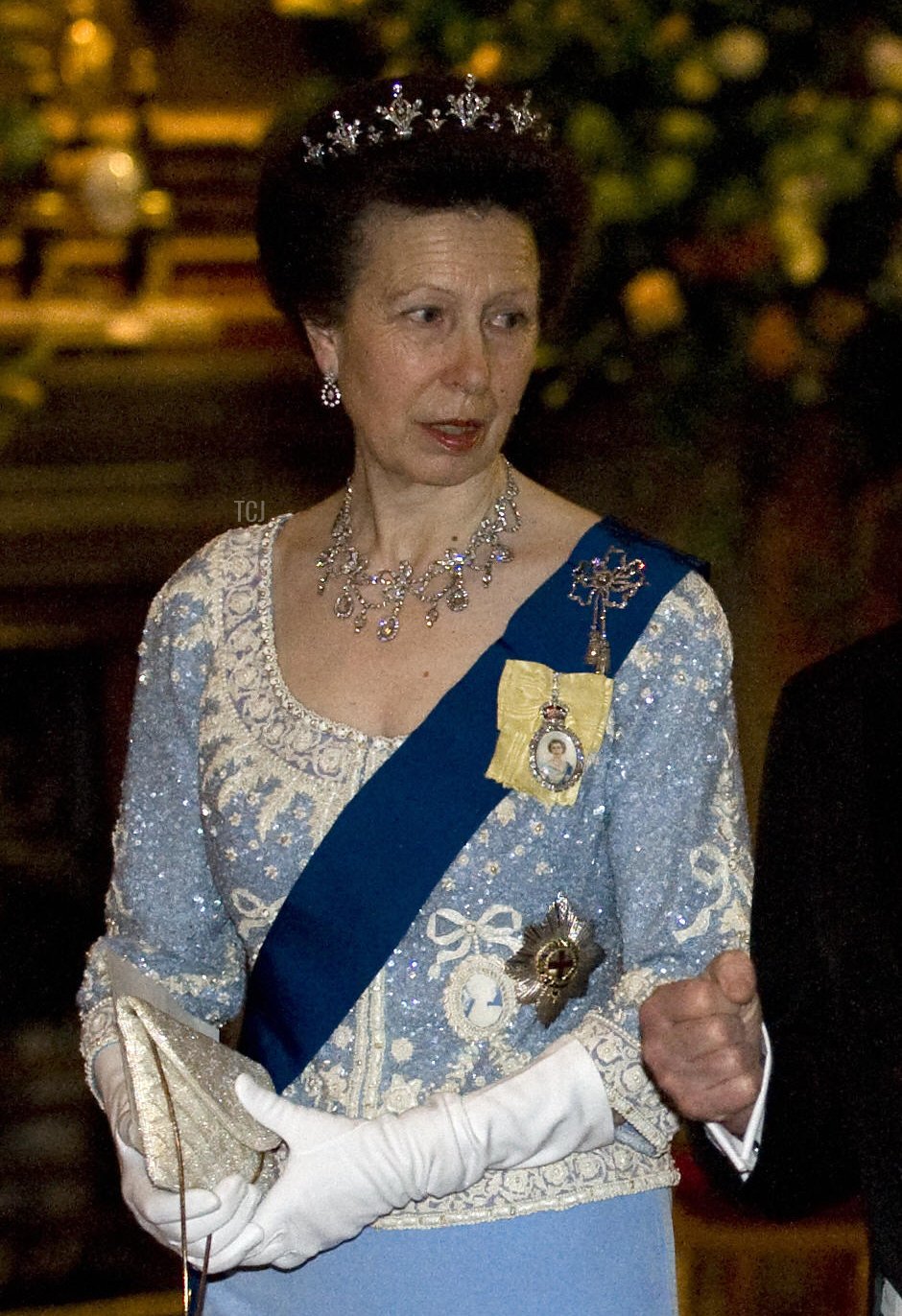 La Principessa Reale partecipa a un banchetto per il Presidente di Francia in visita al Castello di Windsor il 26 marzo 2008 (PHILIPPE WOJAZER/AFP via Getty Images)