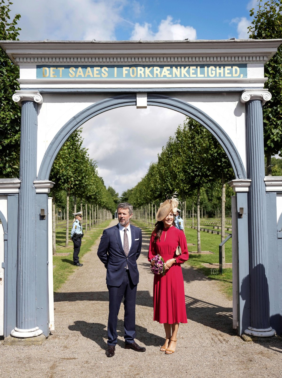 Il Principe Ereditario Frederik e la Principessa Ereditaria Mary di Danimarca partecipano alla celebrazione del 250° anniversario di Christiansfeld nel Jutland meridionale, il 13 agosto 2023 (CLAUS FISKER/Ritzau Scanpix/AFP via Getty Images)