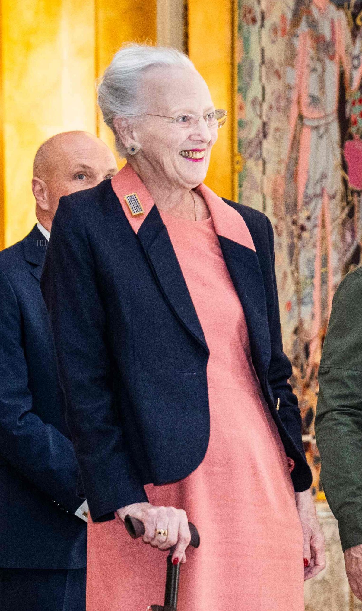 La Regina di Danimarca riceve il Presidente e la First Lady dell'Ucraina nella Sala dei Cavalieri al Castello di Christiansborg a Copenaghen, Danimarca, il 21 agosto 2023 (MARTIN SYLVEST/Ritzau Scanpix/AFP via Getty Images)