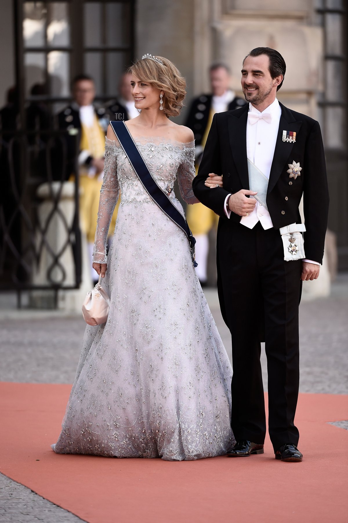 La Principessa Tatiana e il Principe Nikolaos partecipano al matrimonio del Principe Carl Philip e della Principessa Sofia di Svezia a Stoccolma il 13 giugno 2015 (Ian Gavan/Getty Images)