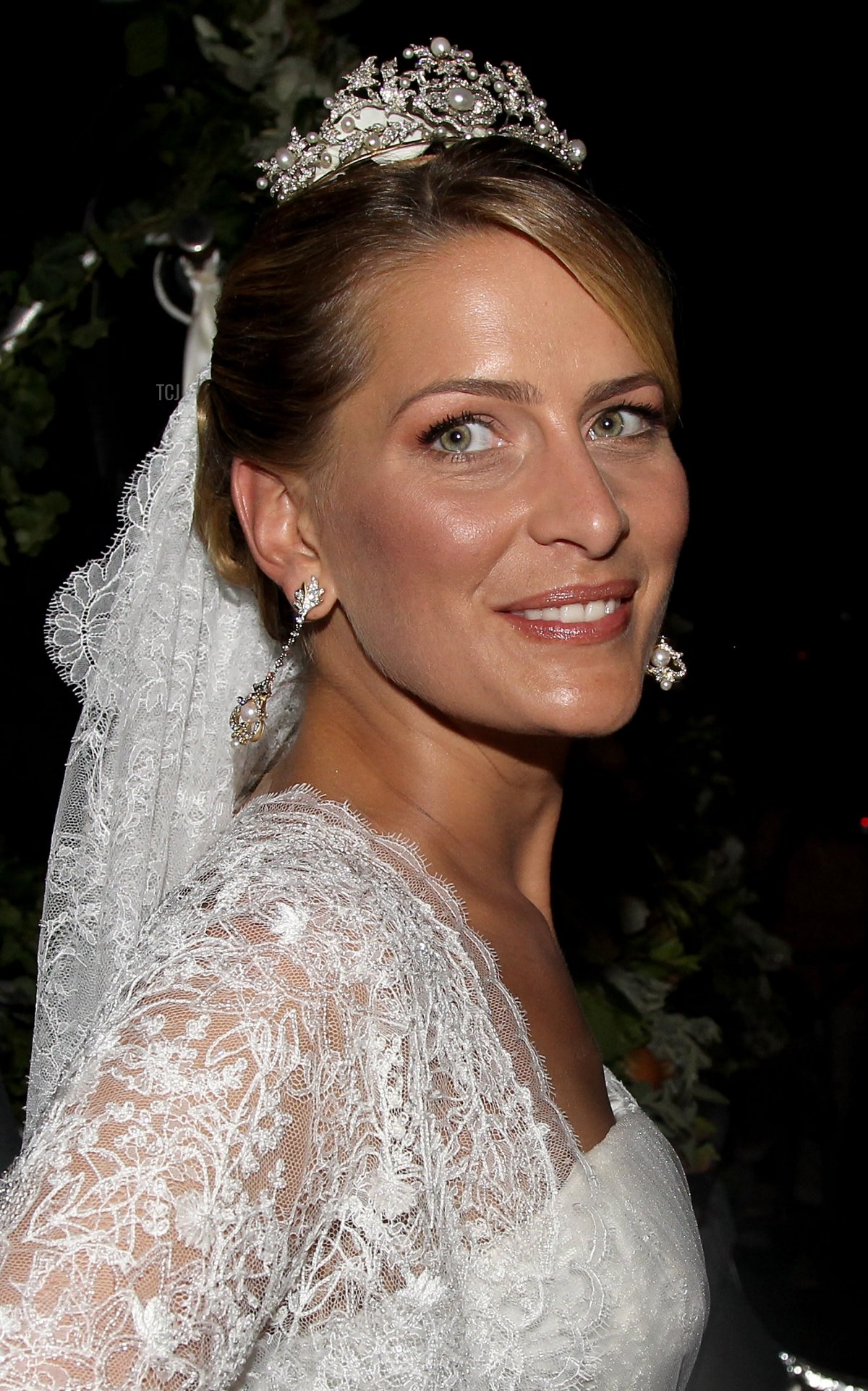 La Principessa Tatiana è ritratta dopo il suo matrimonio con il Principe Nikolaos a Spetses, Grecia, il 25 agosto 2010 (Chris Jackson/Getty Images)