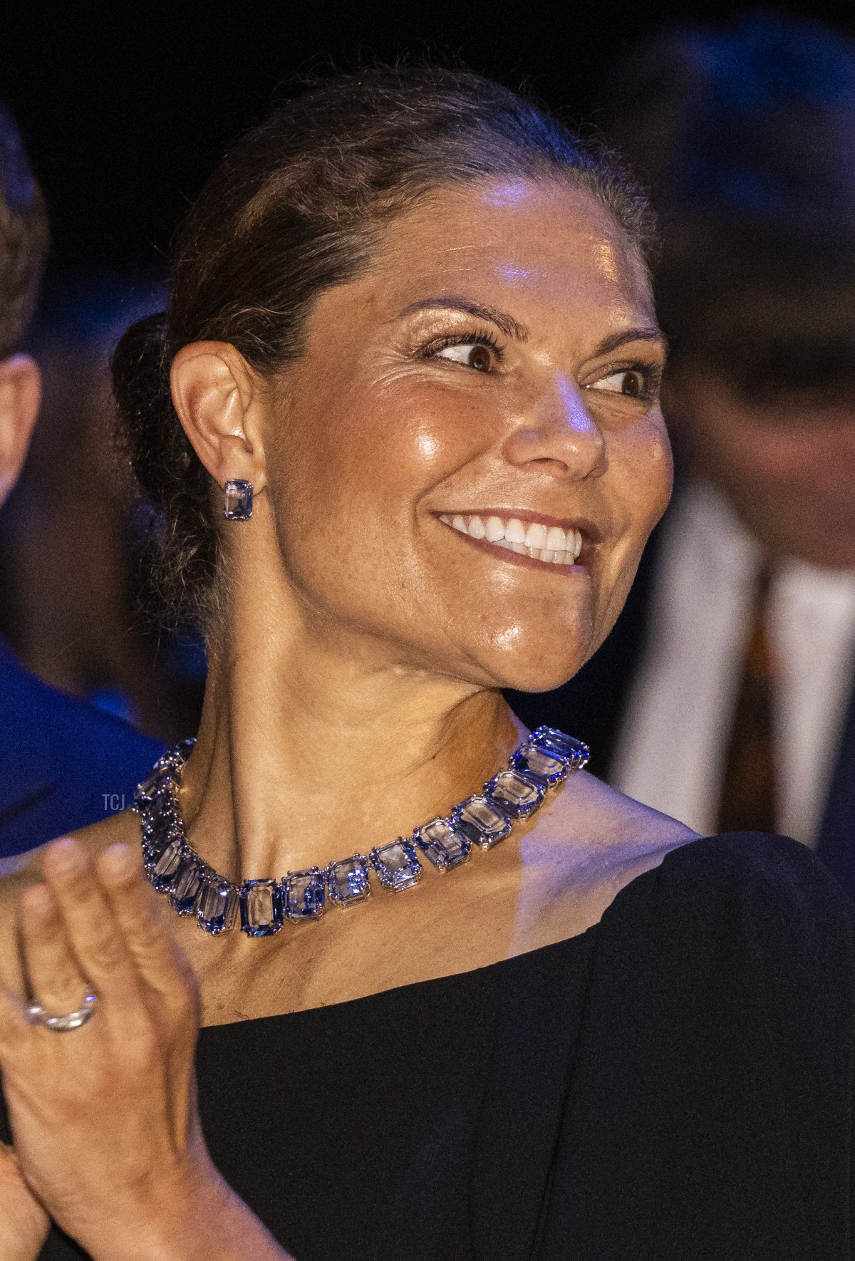 La Principessa Ereditaria Victoria di Svezia partecipa alla cerimonia di premiazione del Stockholm Junior Water Prize al Congress Centre di Waterfront di Stoccolma il 22 agosto 2023 (Michael Campanella/Getty Images)