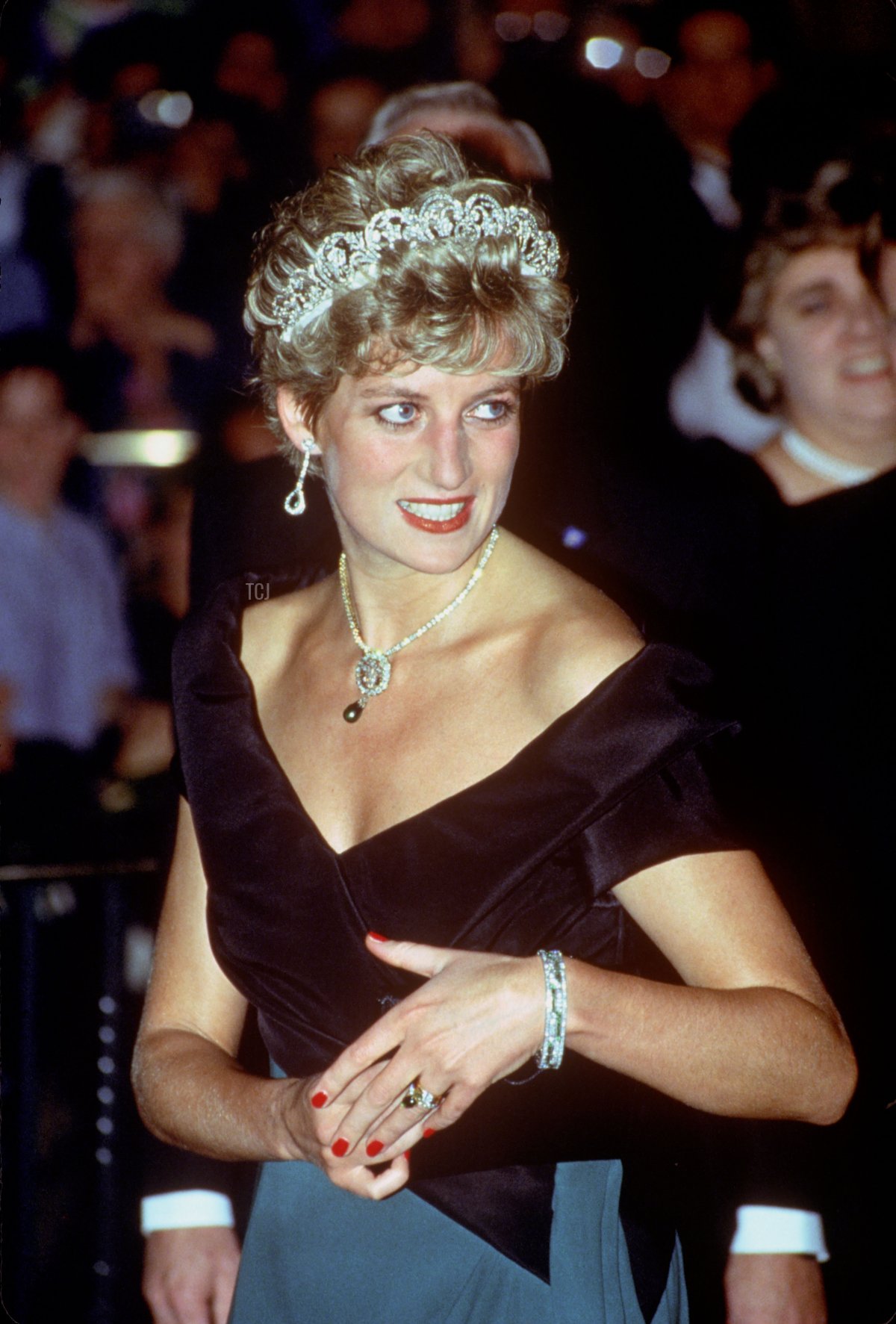 La Principessa di Galles partecipa a una cena presso il Royal York Hotel a Toronto durante un tour reale del Canada, 26 ottobre 1991 (Lionel Cherruault Royal Picture Library/Alamy)