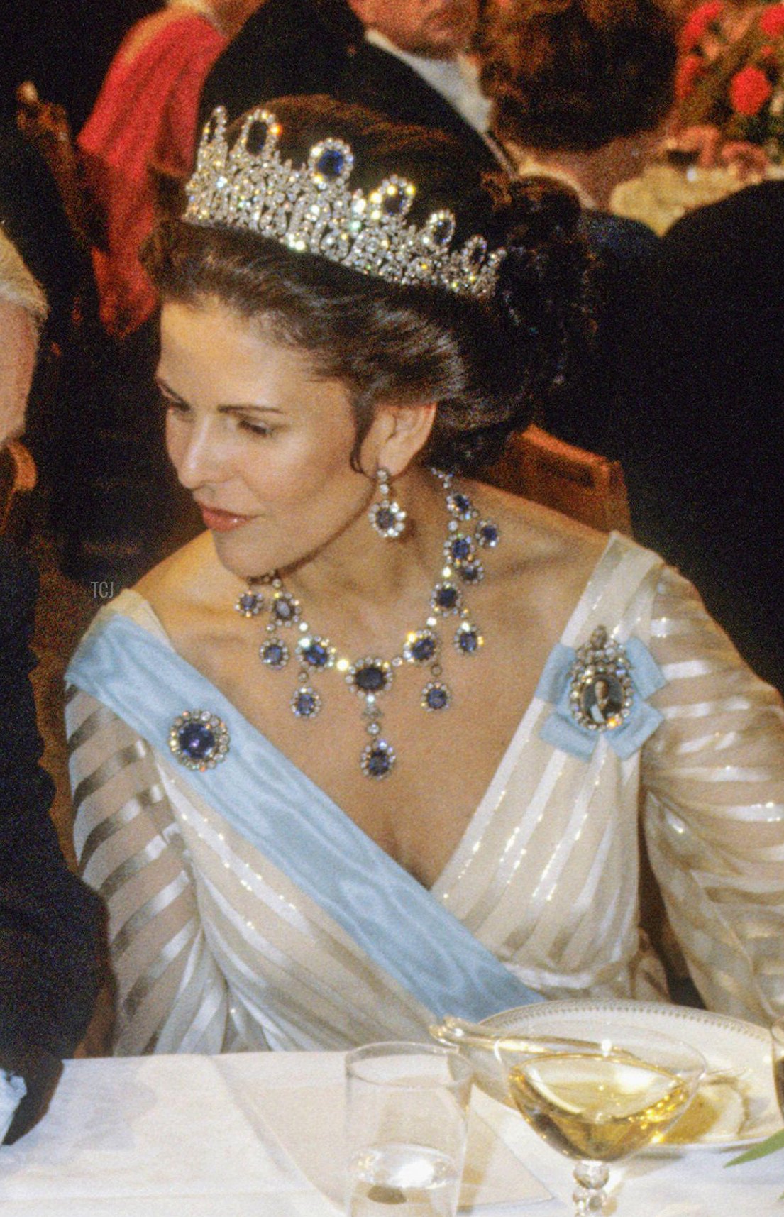 Queen Silvia of Sweden attends the Nobel Prize banquet in Stockholm on December 10, 1981 (Roger Tillberg/Alamy)