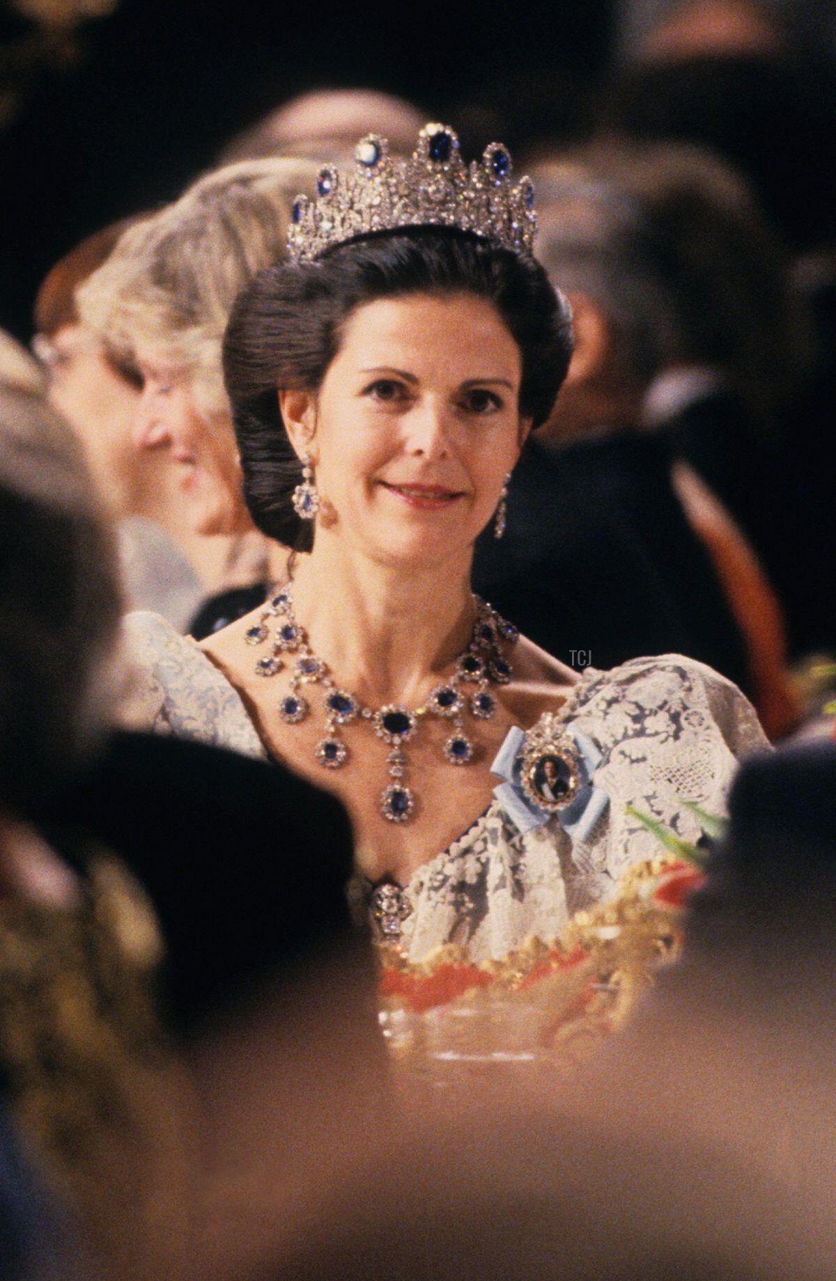 Queen Silvia of Sweden attends the Nobel Prize banquet in Stockholm on December 10, 1990 (Roger Tillberg/Alamy)