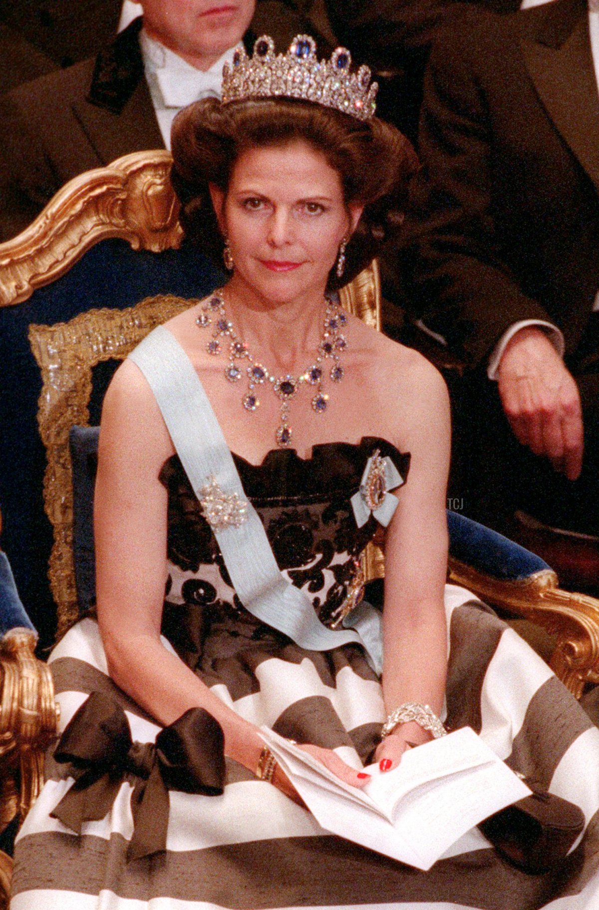 Queen Silvia of Sweden attends the Nobel Prize banquet in Stockholm on December 10, 1993 (Roger Tillberg/Alamy)