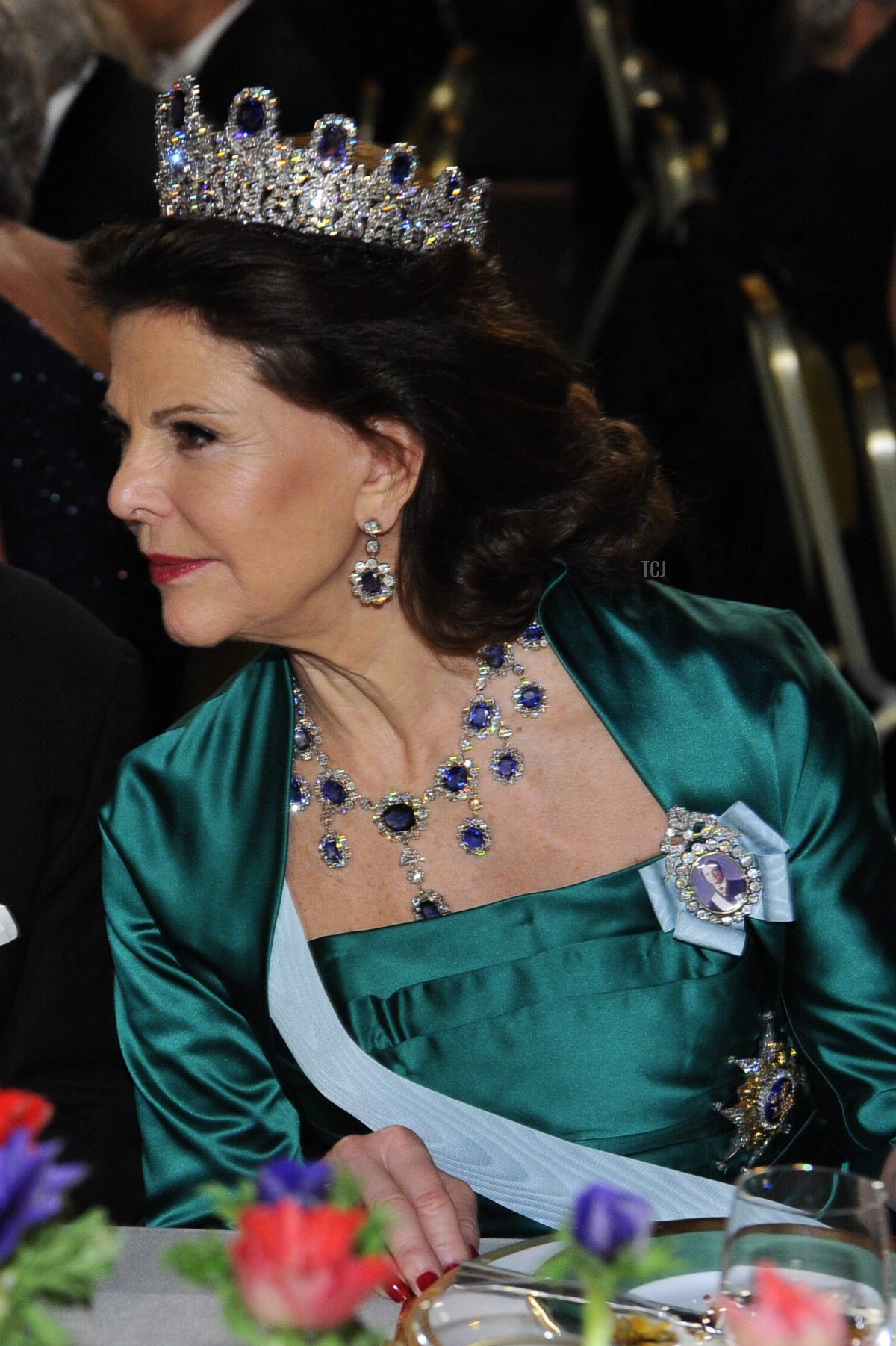 Queen Silvia of Sweden attends the Nobel Prize banquet in Stockholm on December 10, 2010 (Claudio Bresciani/AFP via Getty Images)