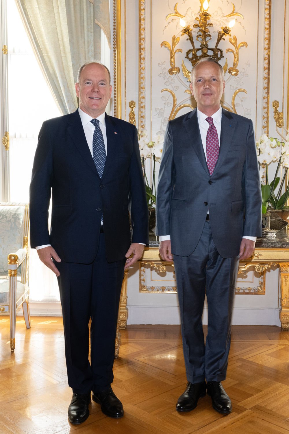 Il Principe di Monaco riceve il nuovo Ambasciatore Straordinario e Plenipotenziario della Repubblica Francese a Monaco al Palais Princier il 5 settembre 2023 (Palais Princier)