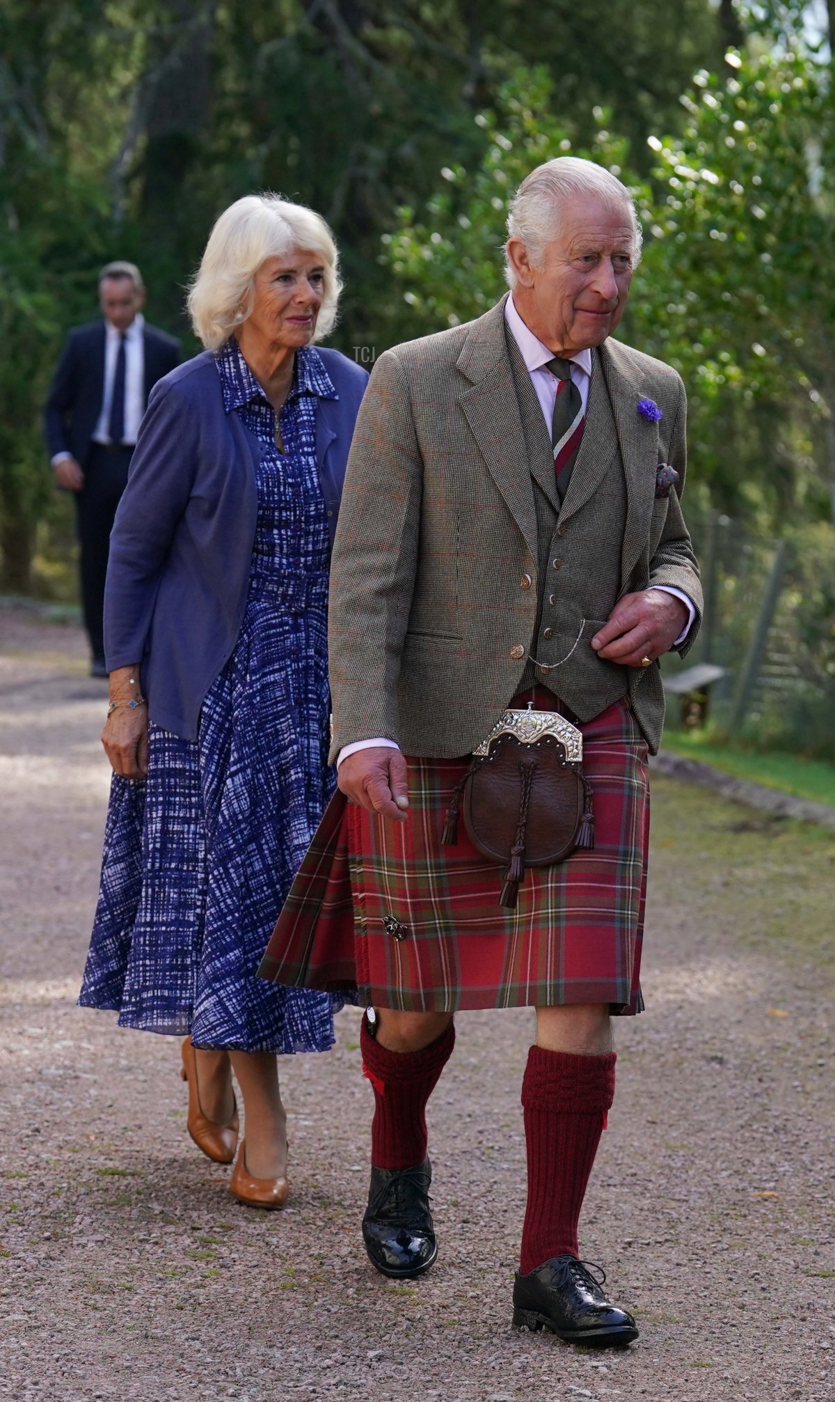 Re Carlo III e Regina Camilla partecipano a un servizio alla Crathie Kirk vicino alla tenuta di Balmoral per segnare il primo anniversario della morte della regina Elisabetta II l'8 settembre 2023 (Andrew Milligan - Pool/Getty Images)